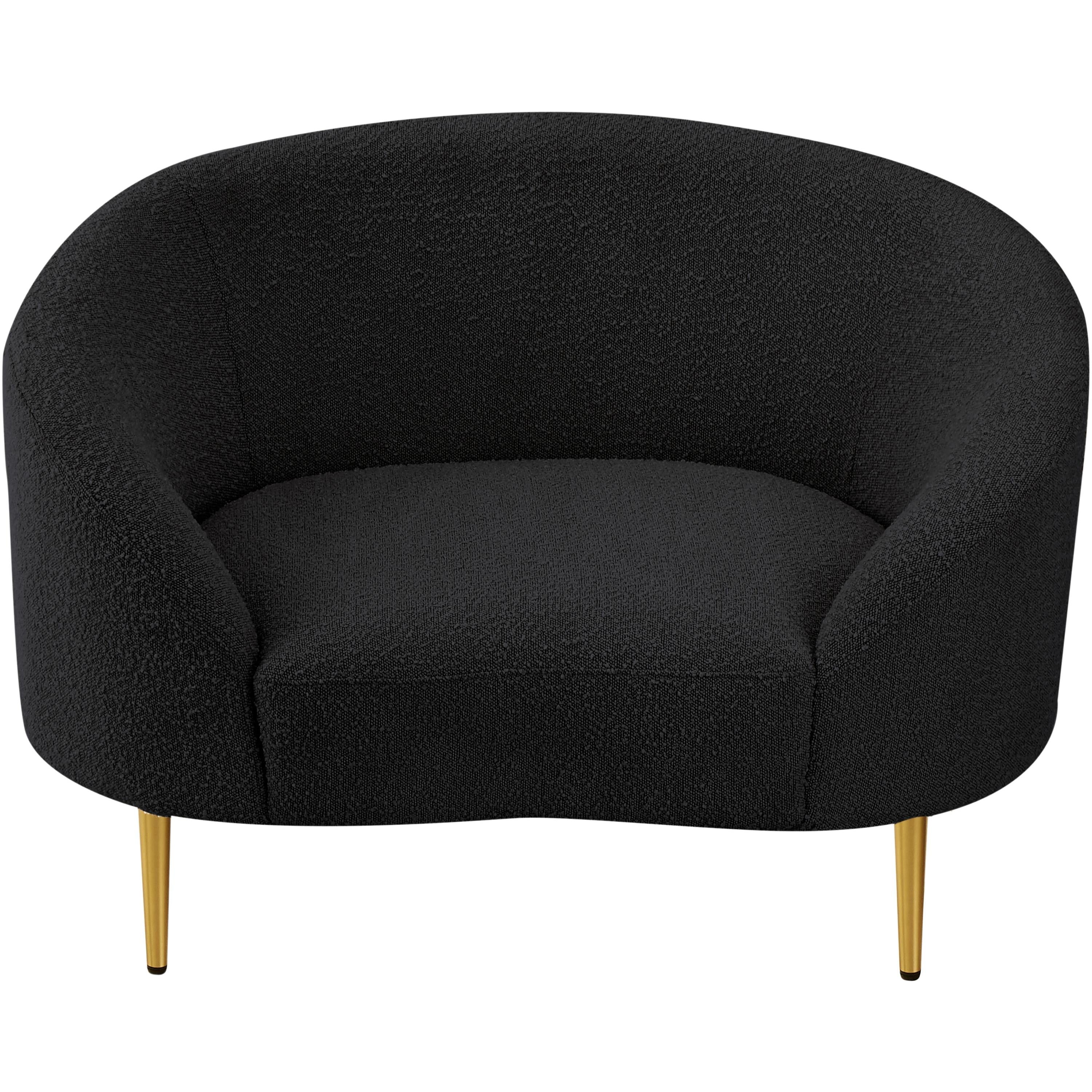 Meridian Ritz Black Boucle Fabric Chair