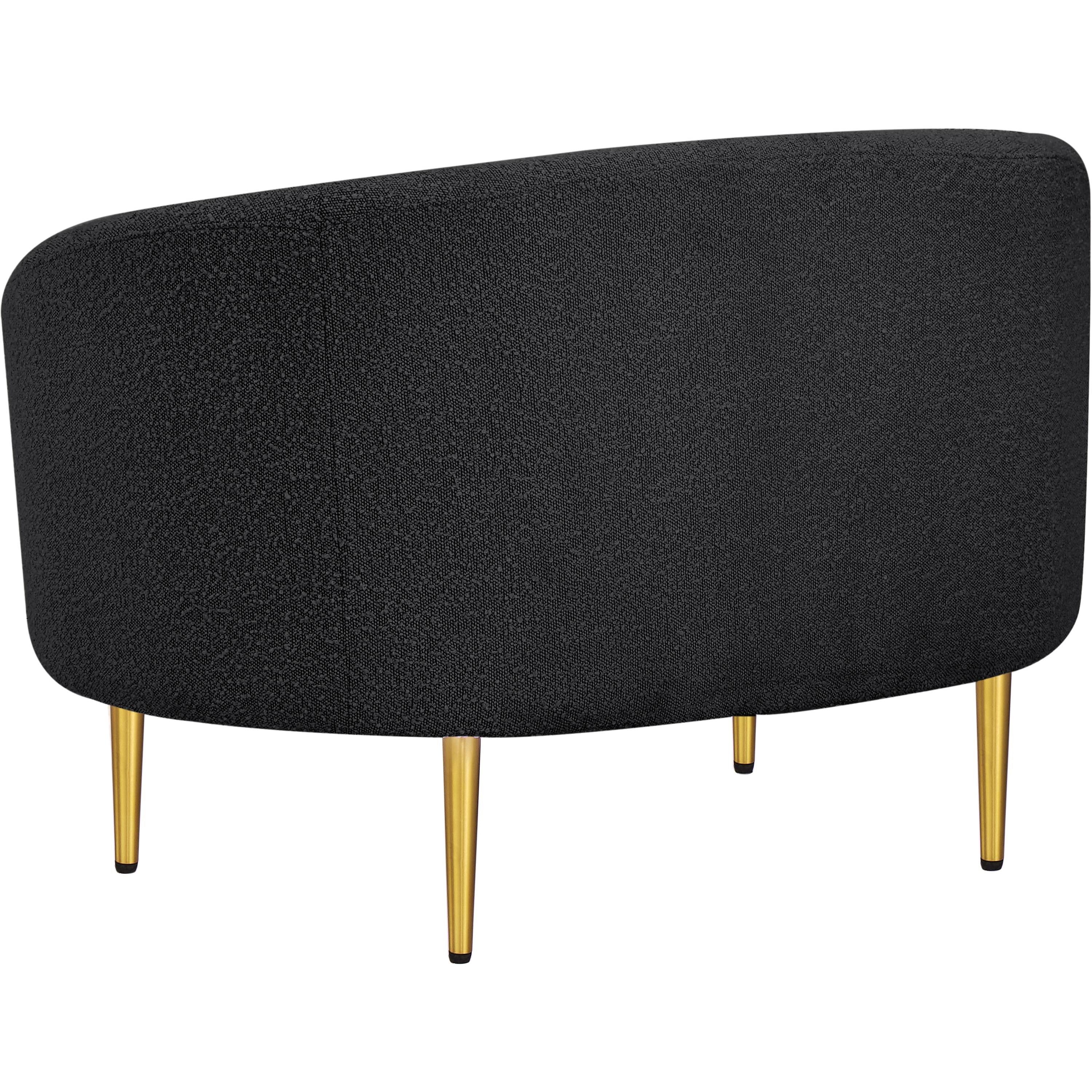 Meridian Ritz Black Boucle Fabric Chair