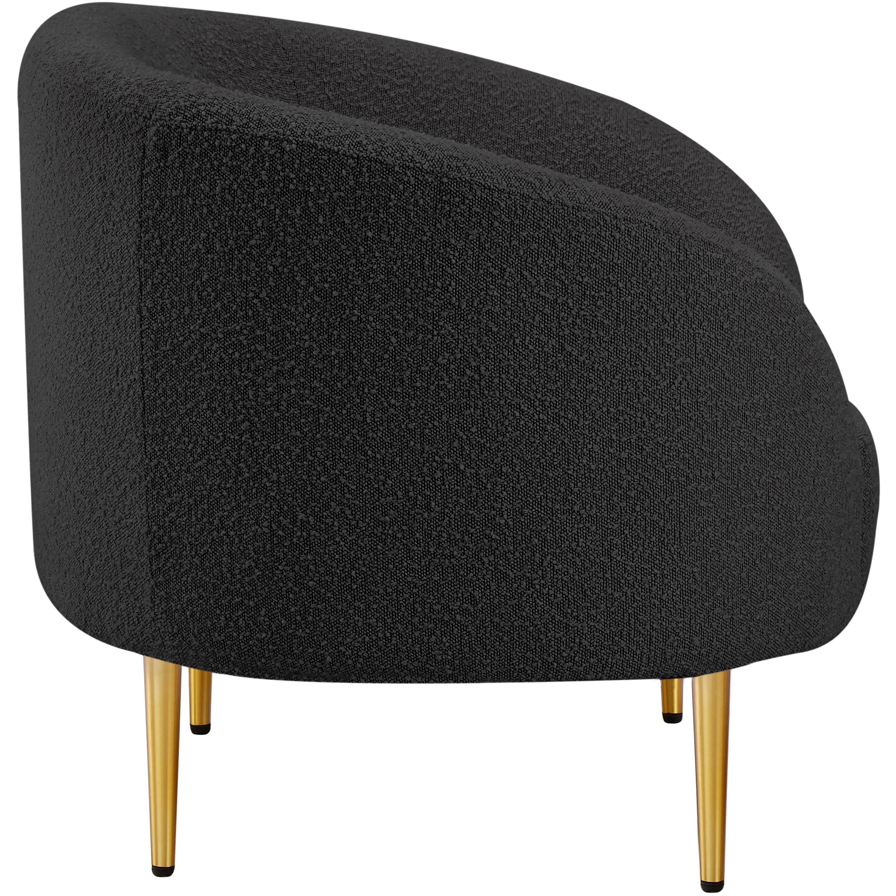 Meridian Ritz Black Boucle Fabric Chair