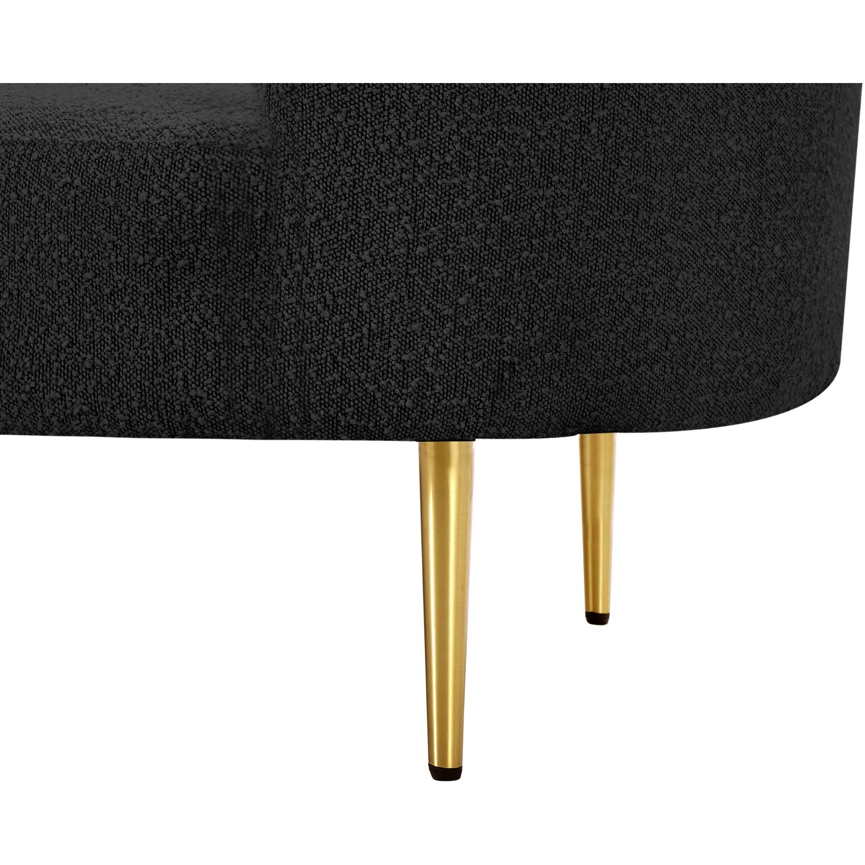 Meridian Ritz Black Boucle Fabric Chair