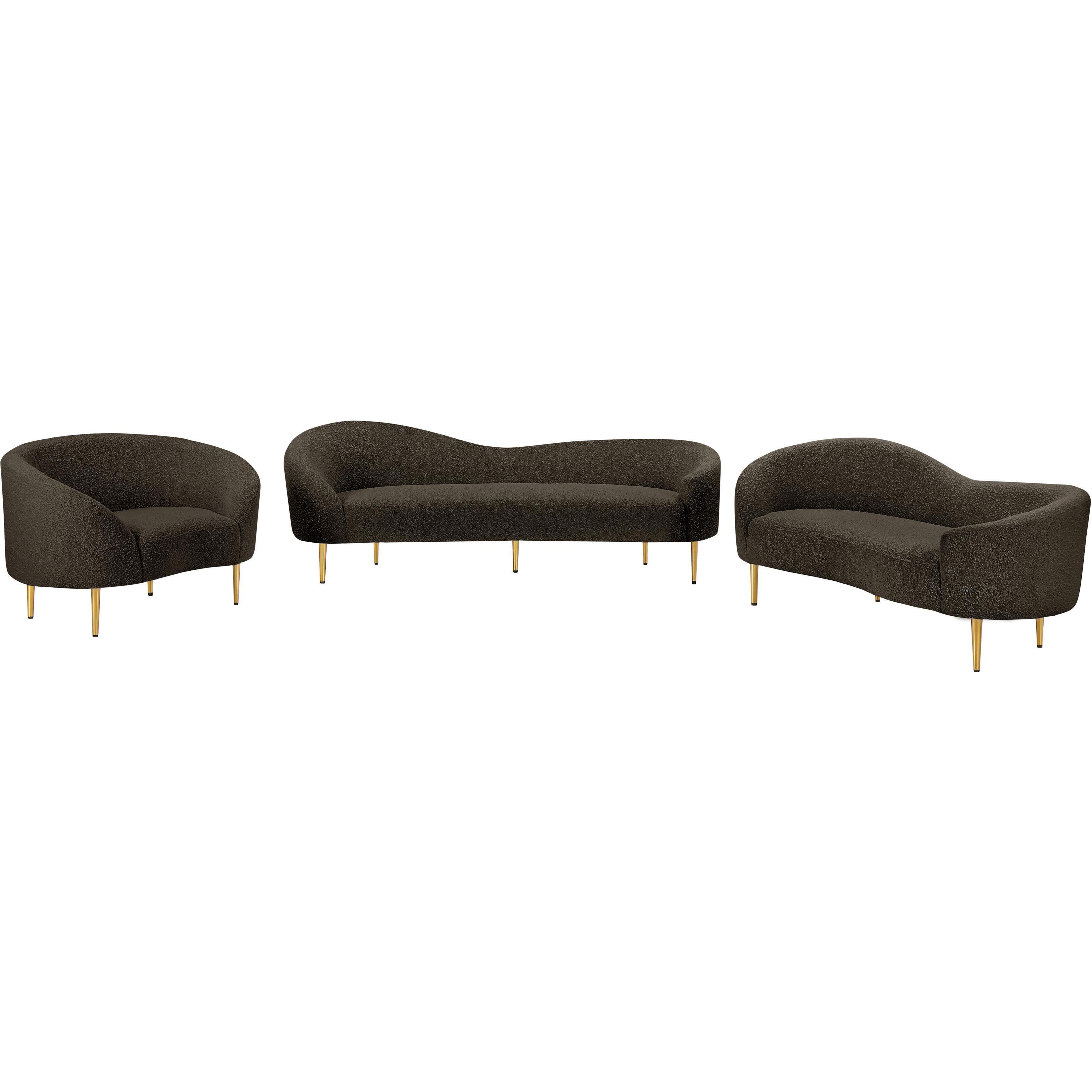 Meridian Ritz Brown Boucle Fabric Chair