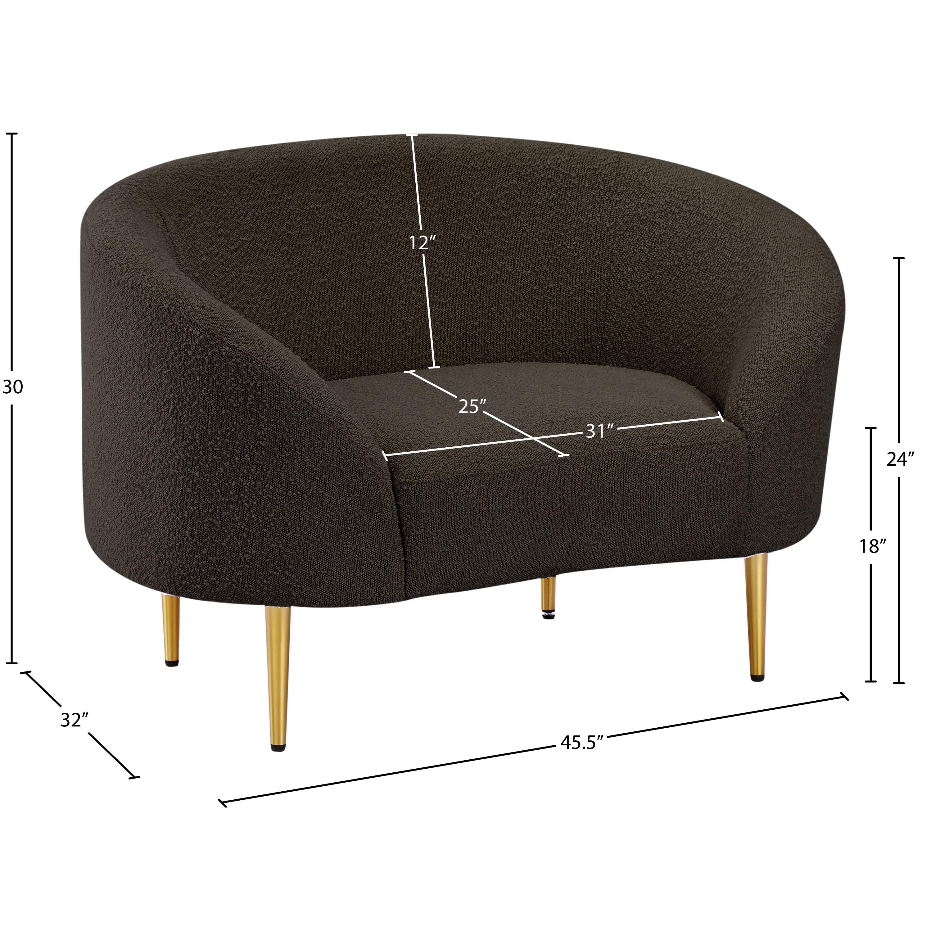 Meridian Ritz Brown Boucle Fabric Chair