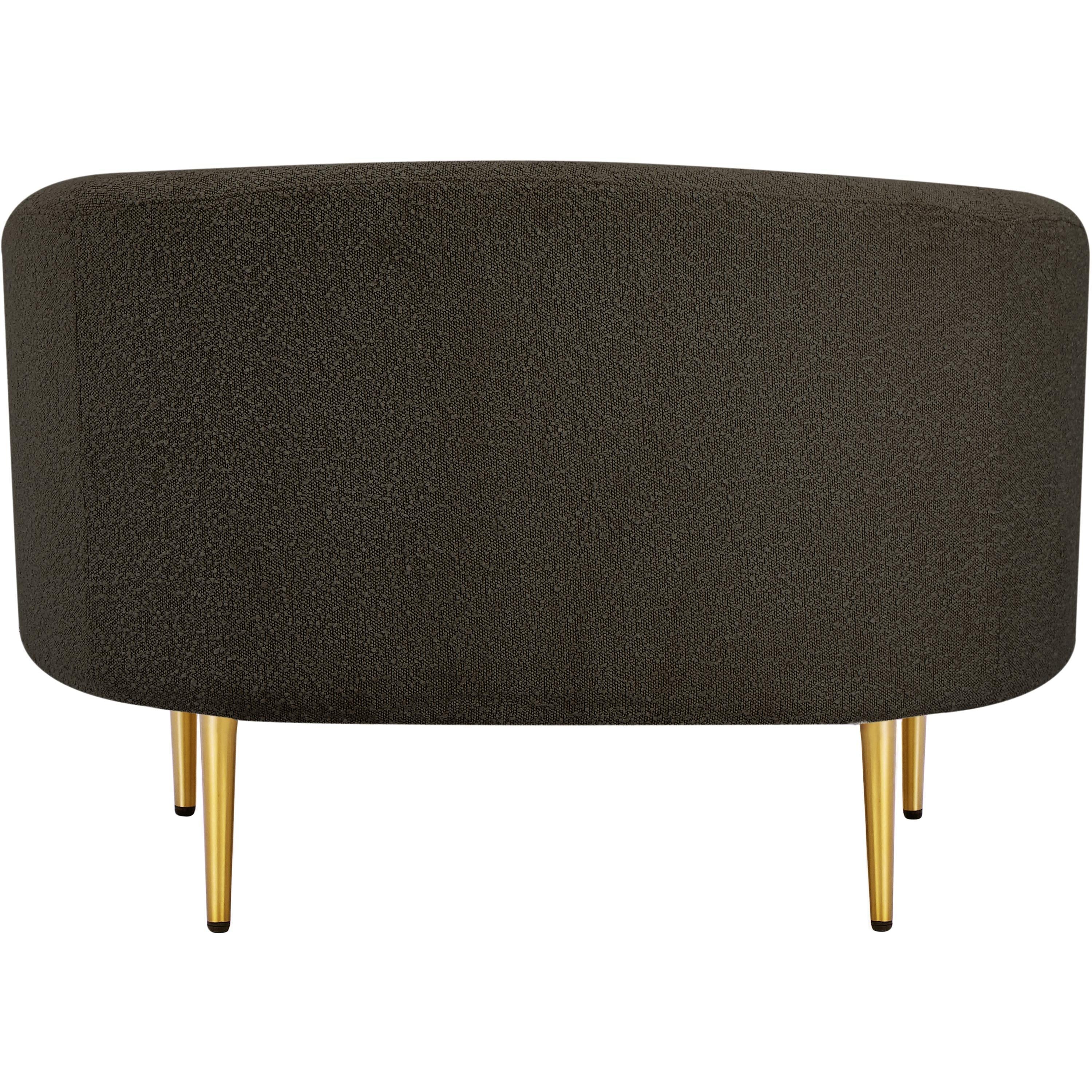 Meridian Ritz Brown Boucle Fabric Chair