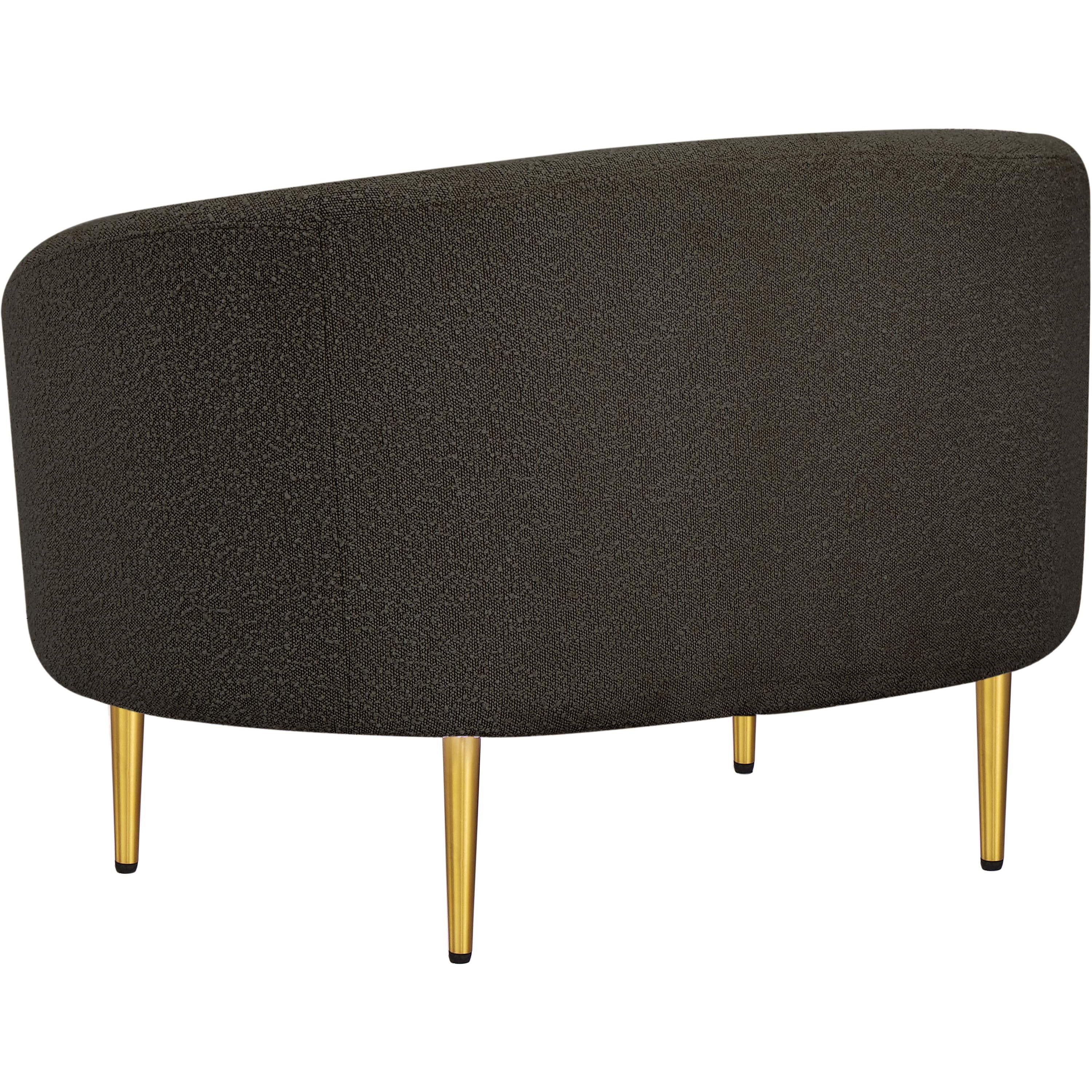 Meridian Ritz Brown Boucle Fabric Chair