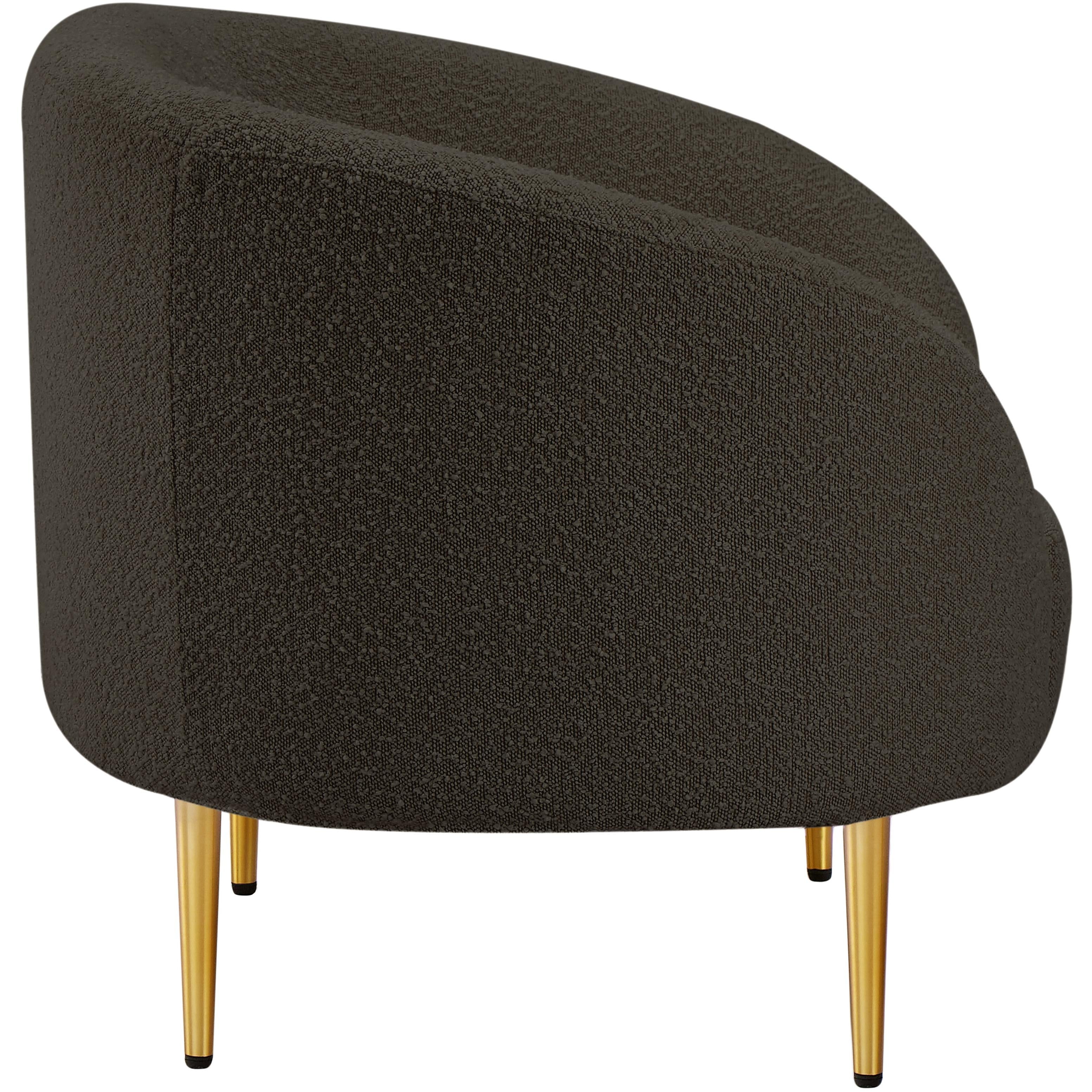 Meridian Ritz Brown Boucle Fabric Chair