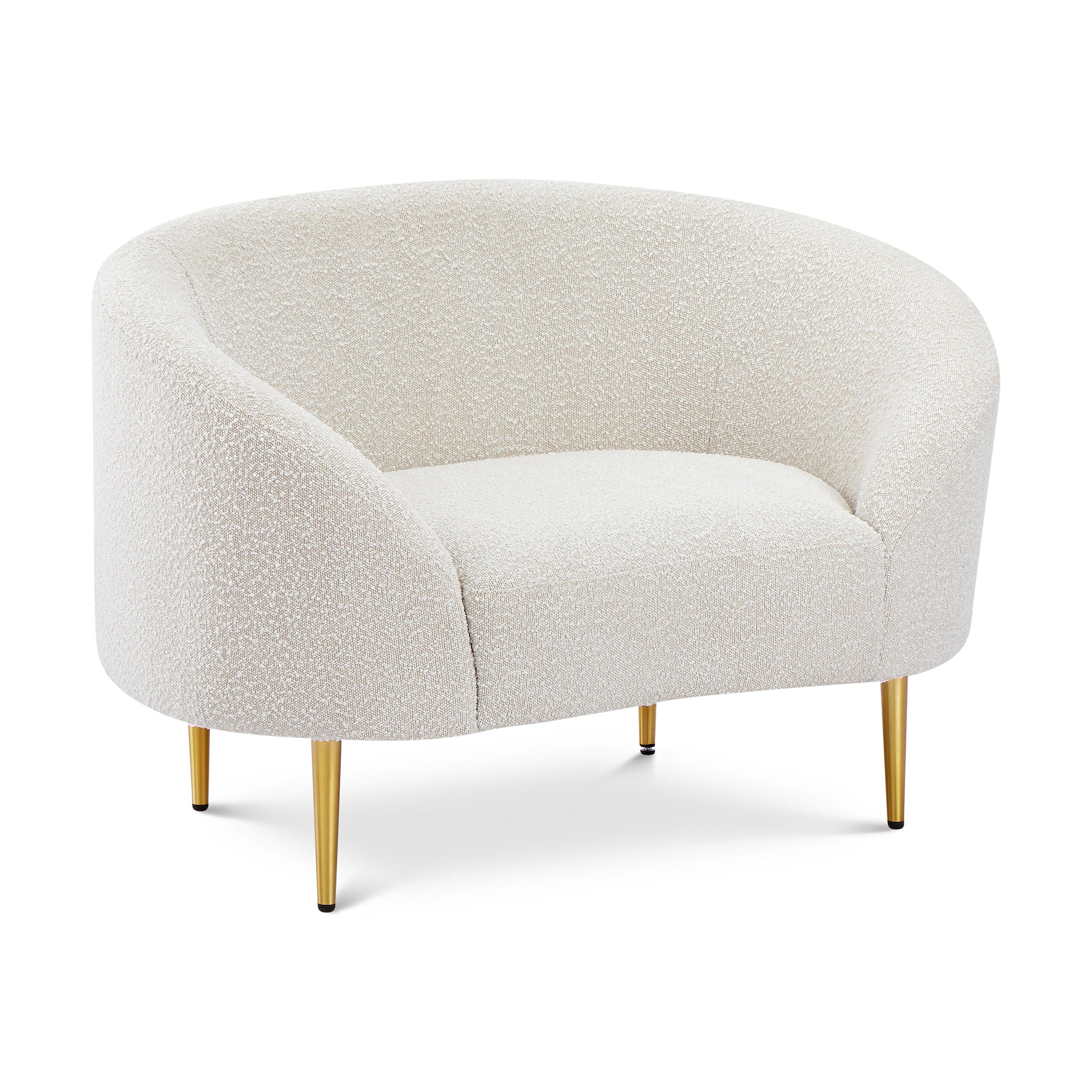 Meridian Ritz Cream Boucle Fabric Chair