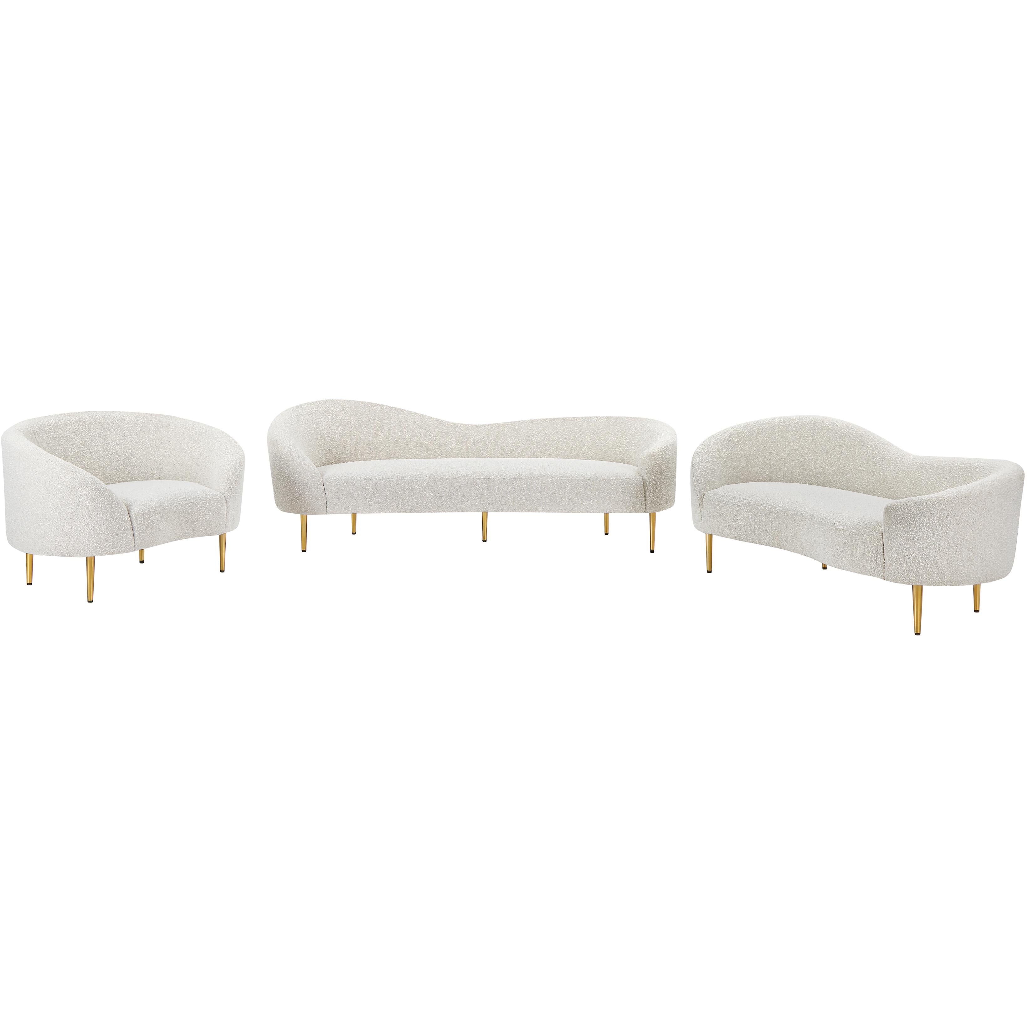Meridian Ritz Cream Boucle Fabric Chair