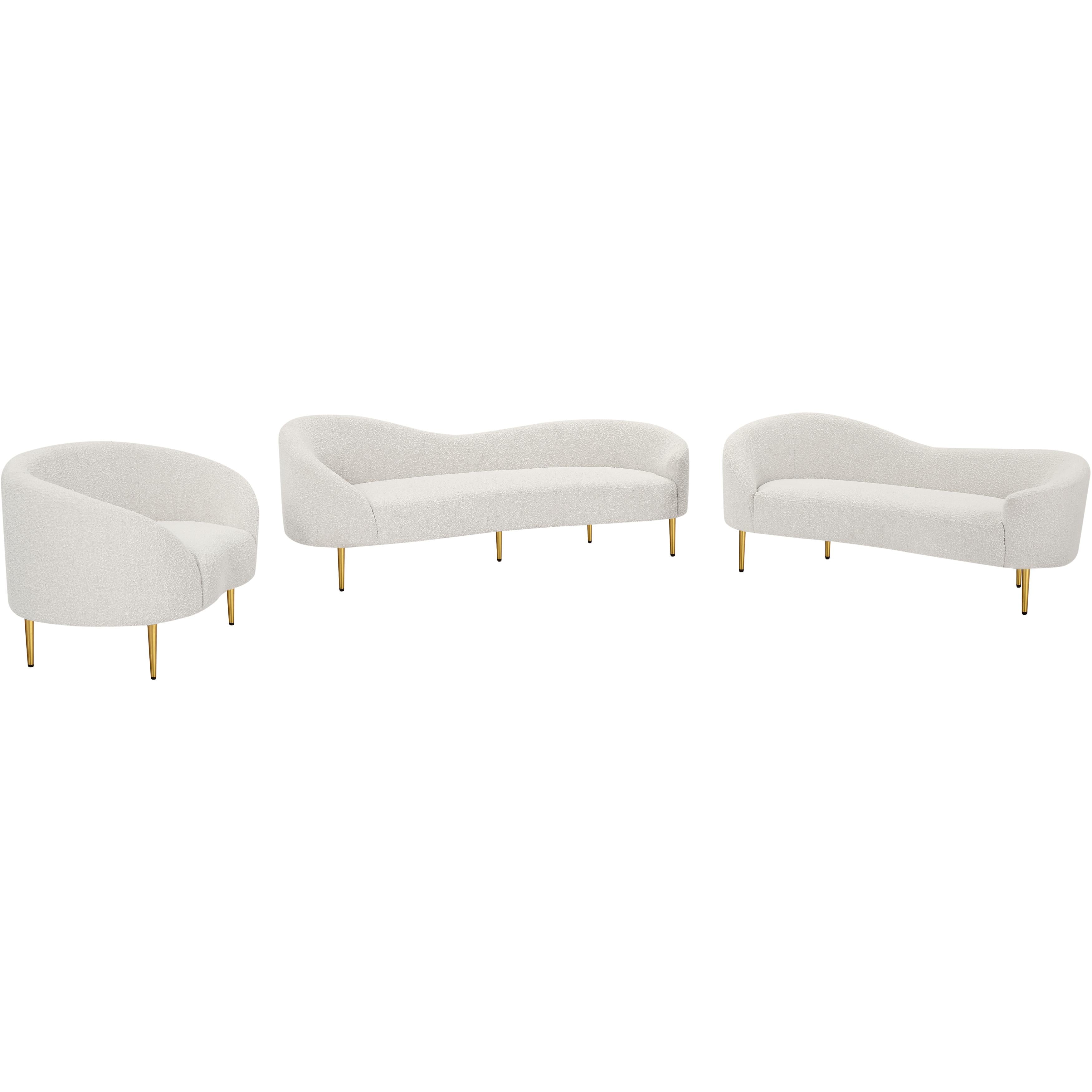 Meridian Ritz Cream Boucle Fabric Chair