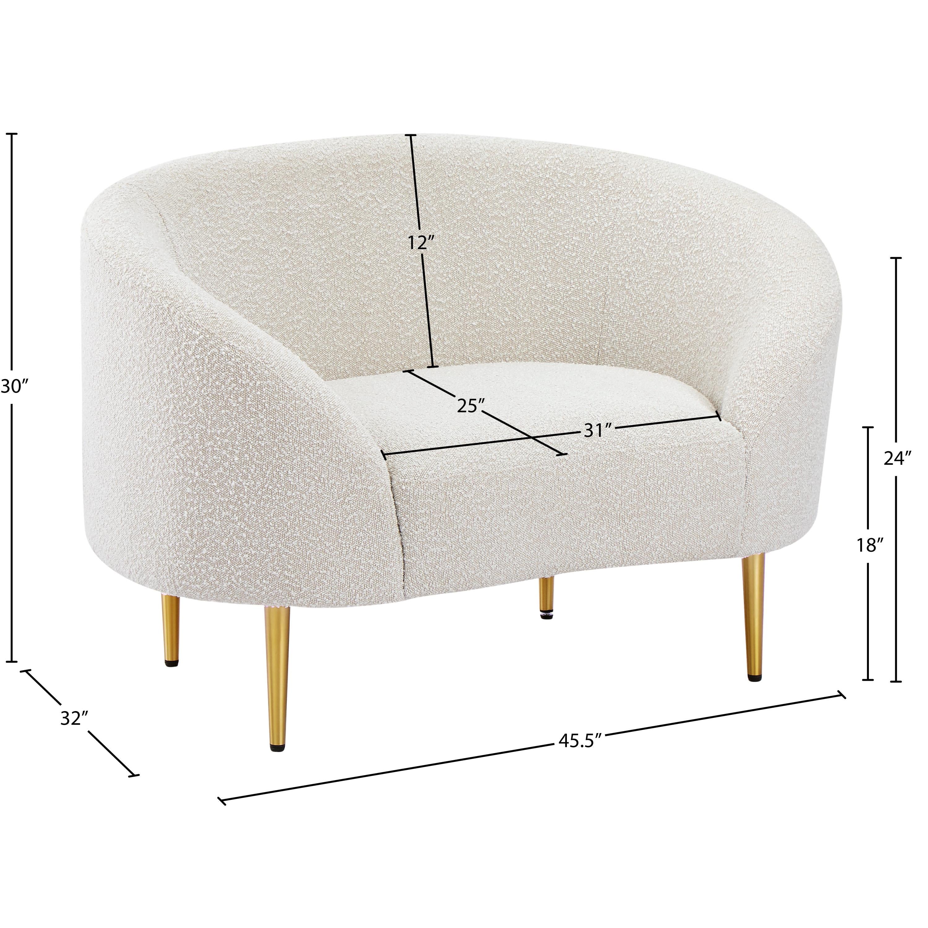 Meridian Ritz Cream Boucle Fabric Chair