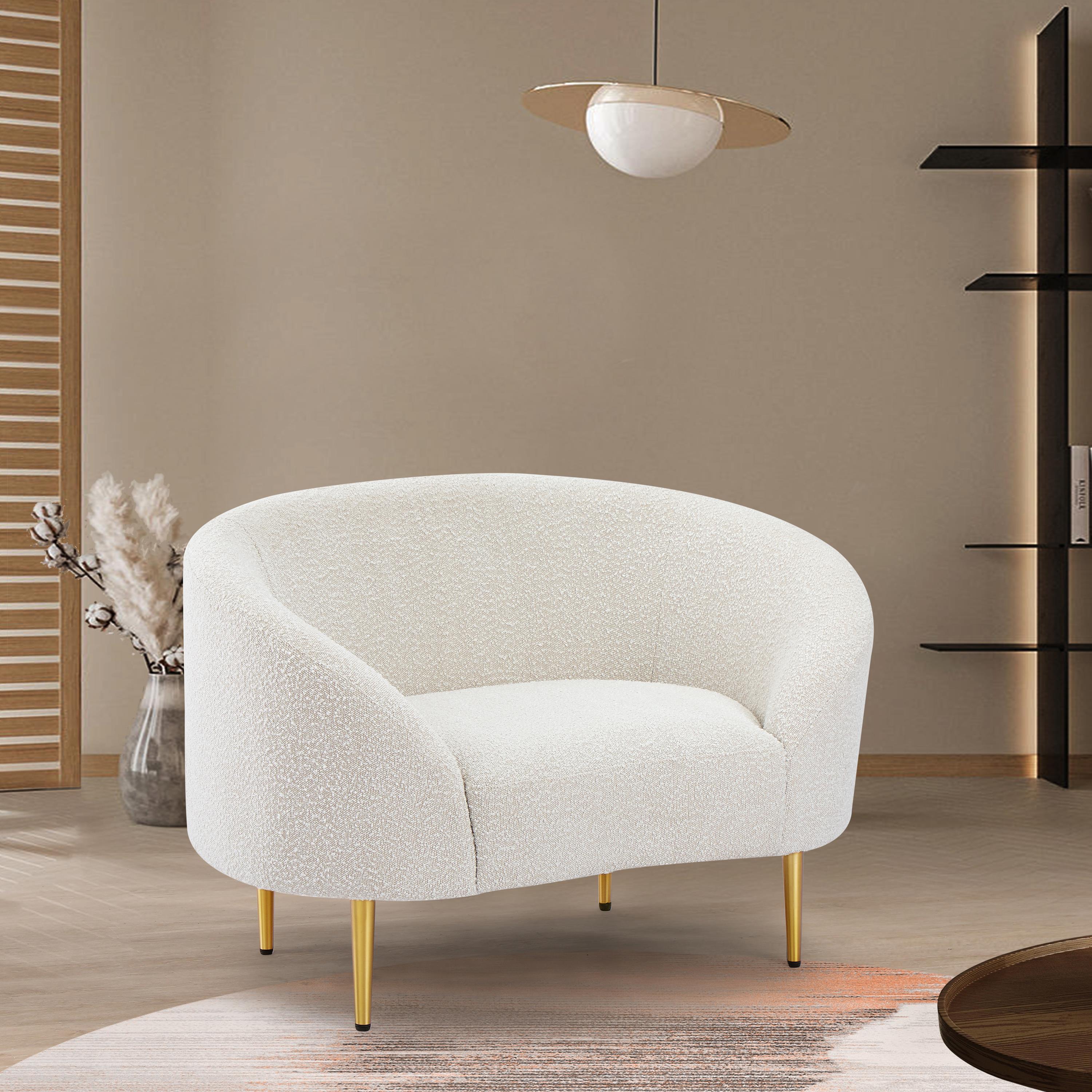 Meridian Ritz Cream Boucle Fabric Chair