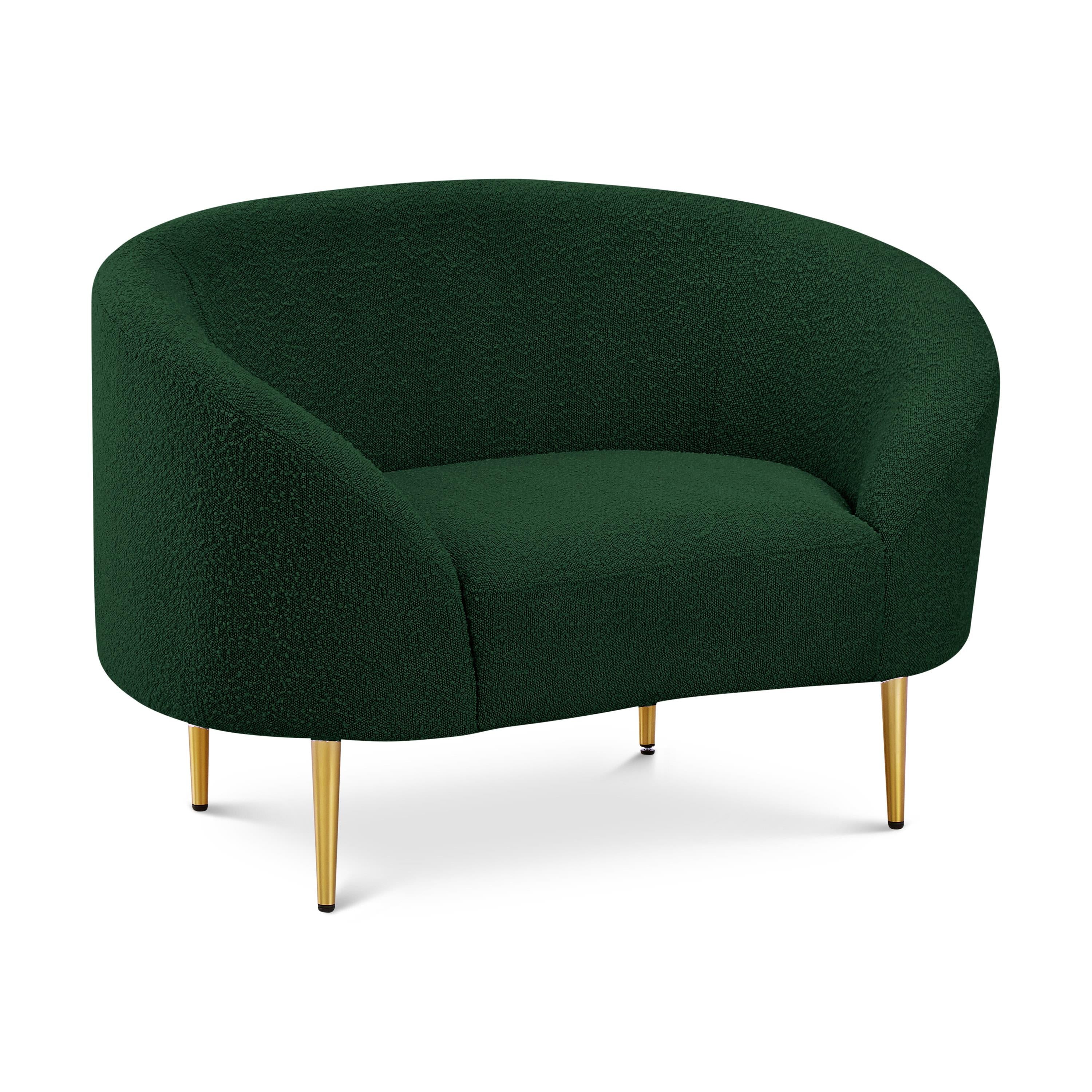 Meridian Ritz Green Boucle Fabric Chair