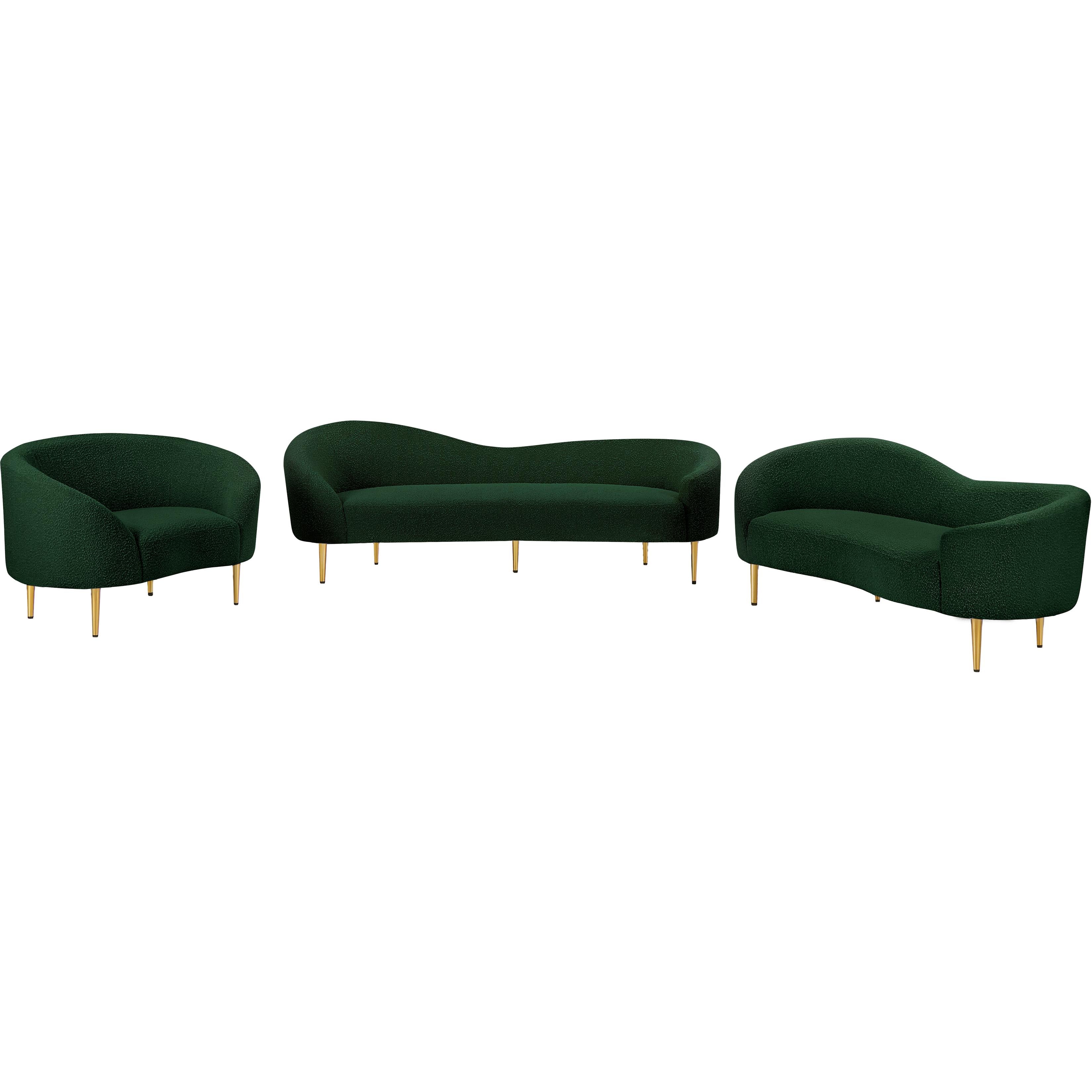 Meridian Ritz Green Boucle Fabric Chair