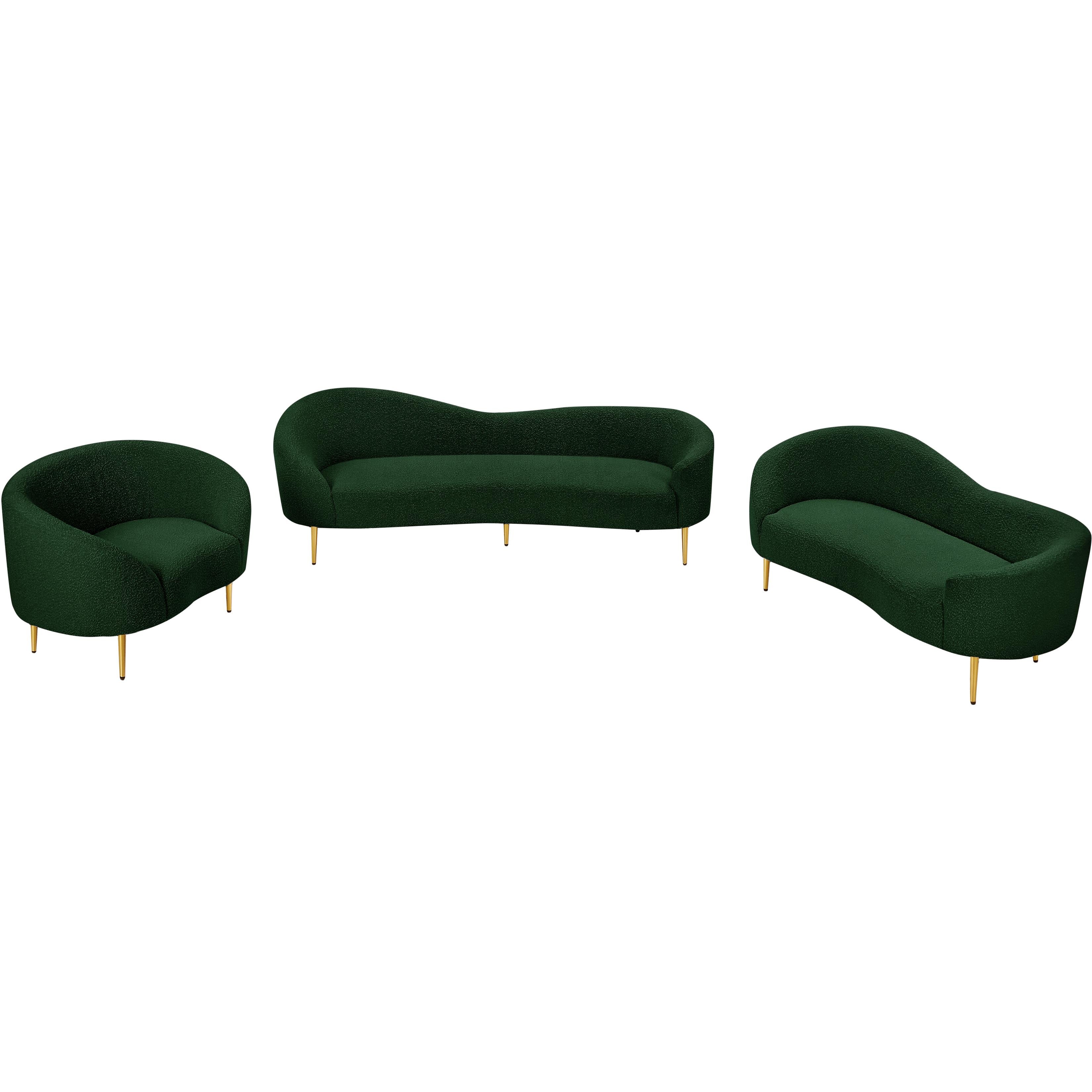 Meridian Ritz Green Boucle Fabric Chair