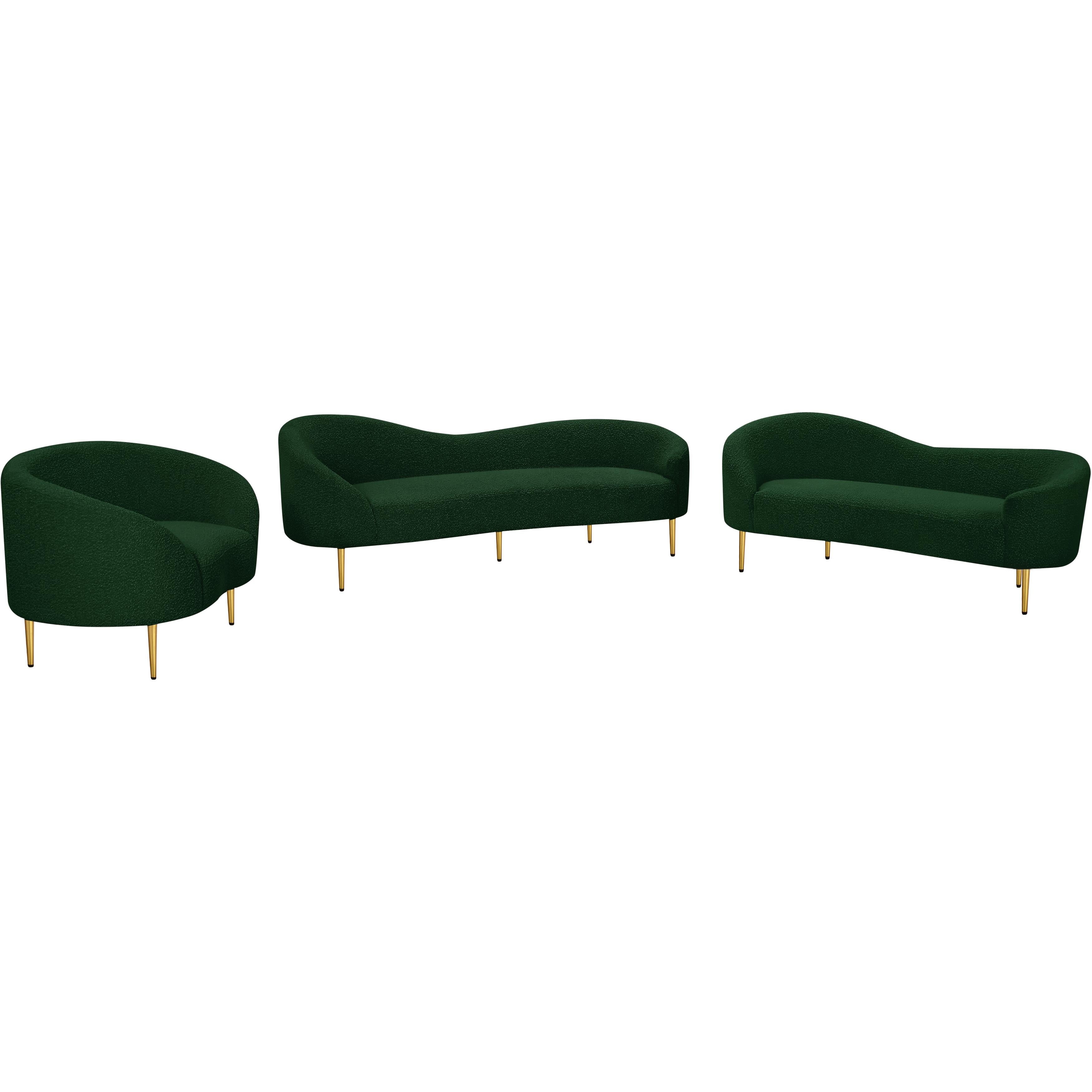 Meridian Ritz Green Boucle Fabric Chair