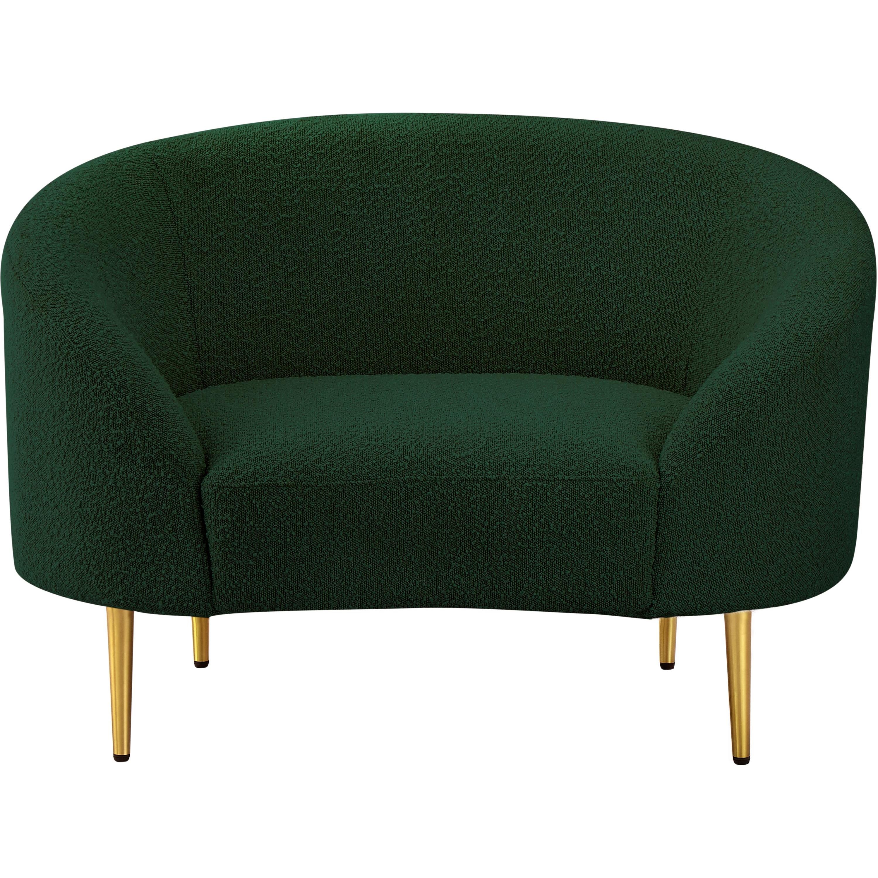 Meridian Ritz Green Boucle Fabric Chair