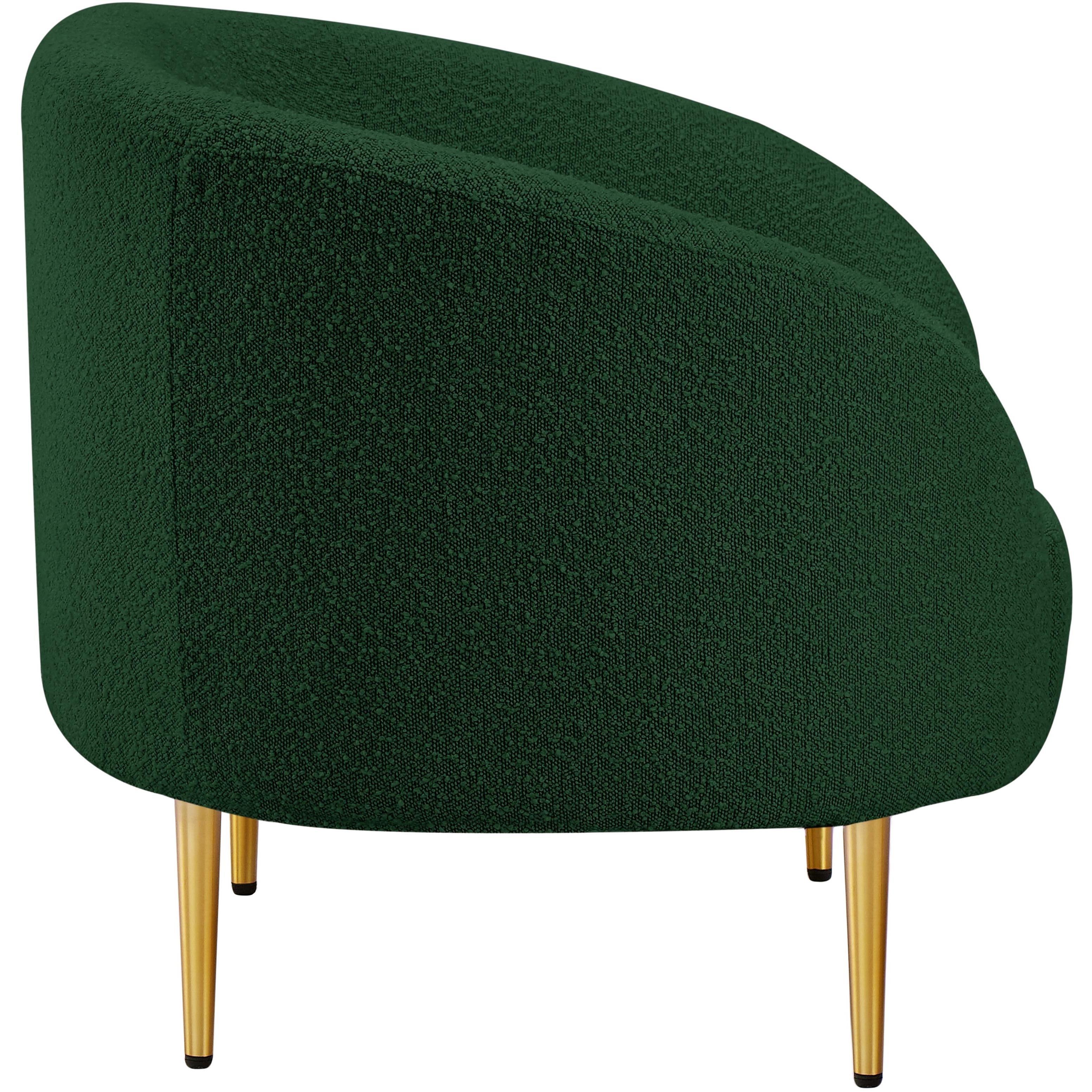 Meridian Ritz Green Boucle Fabric Chair