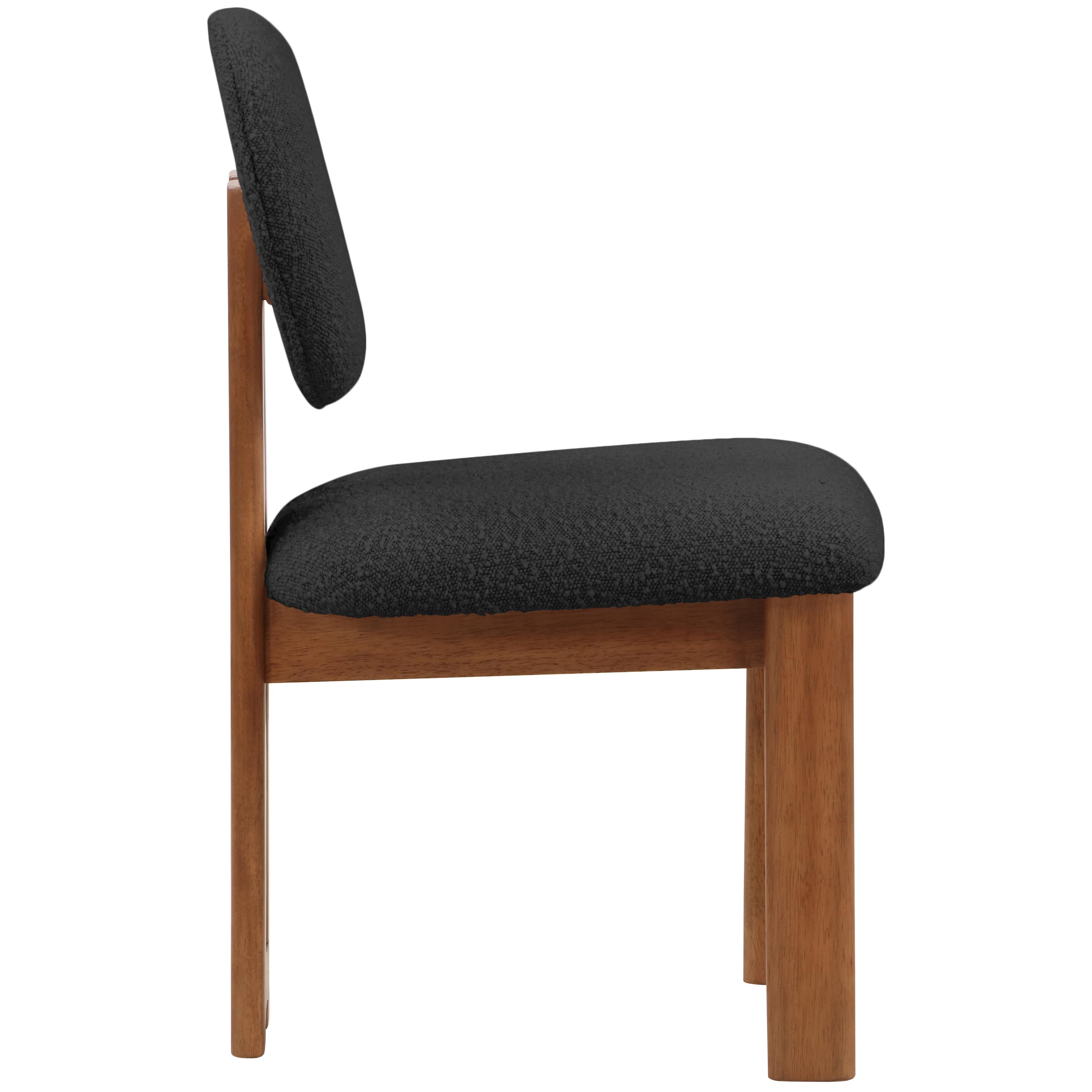 Meridian Napa Black Boucle Fabric Dining Chair