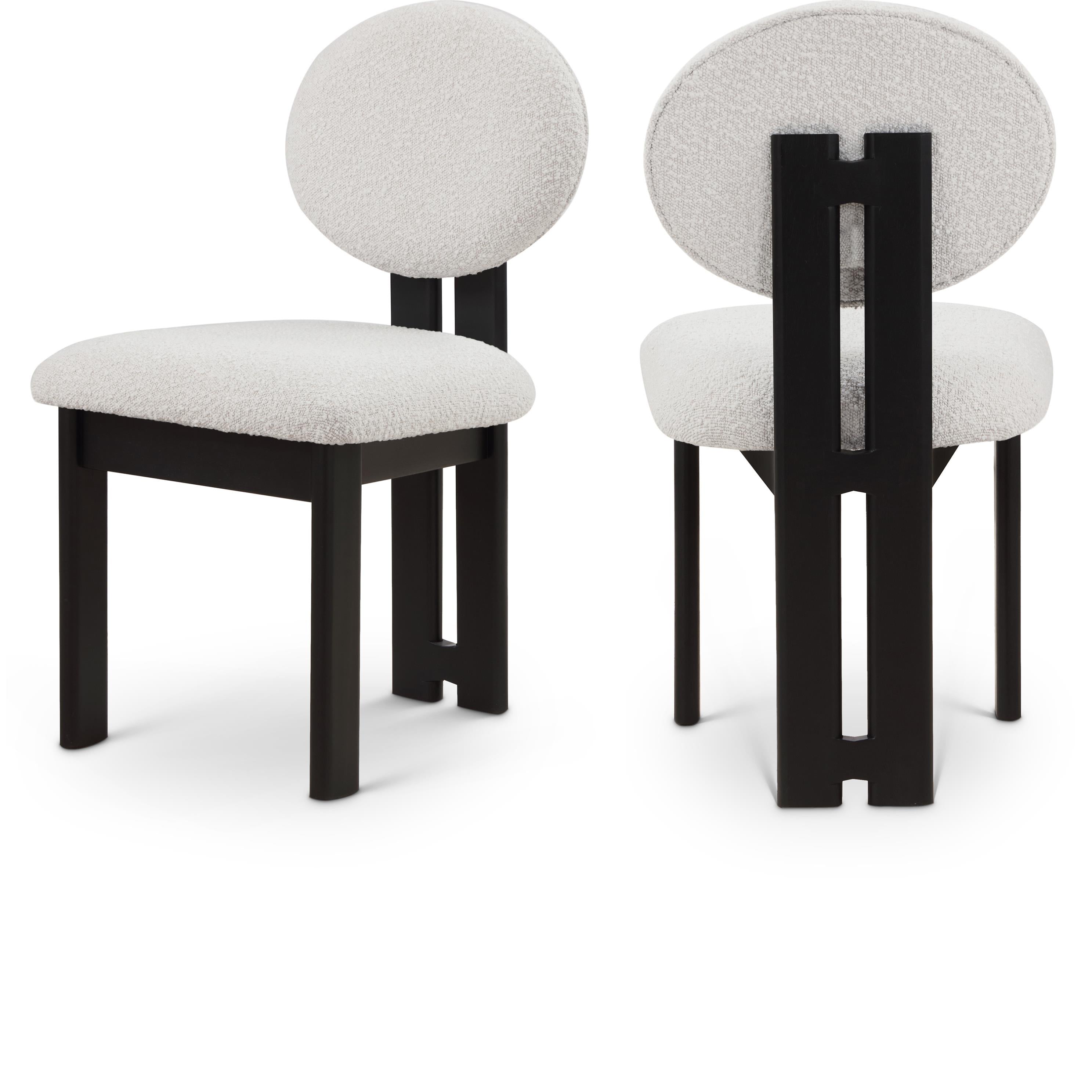 Meridian Napa Cream Boucle Fabric Dining Chair