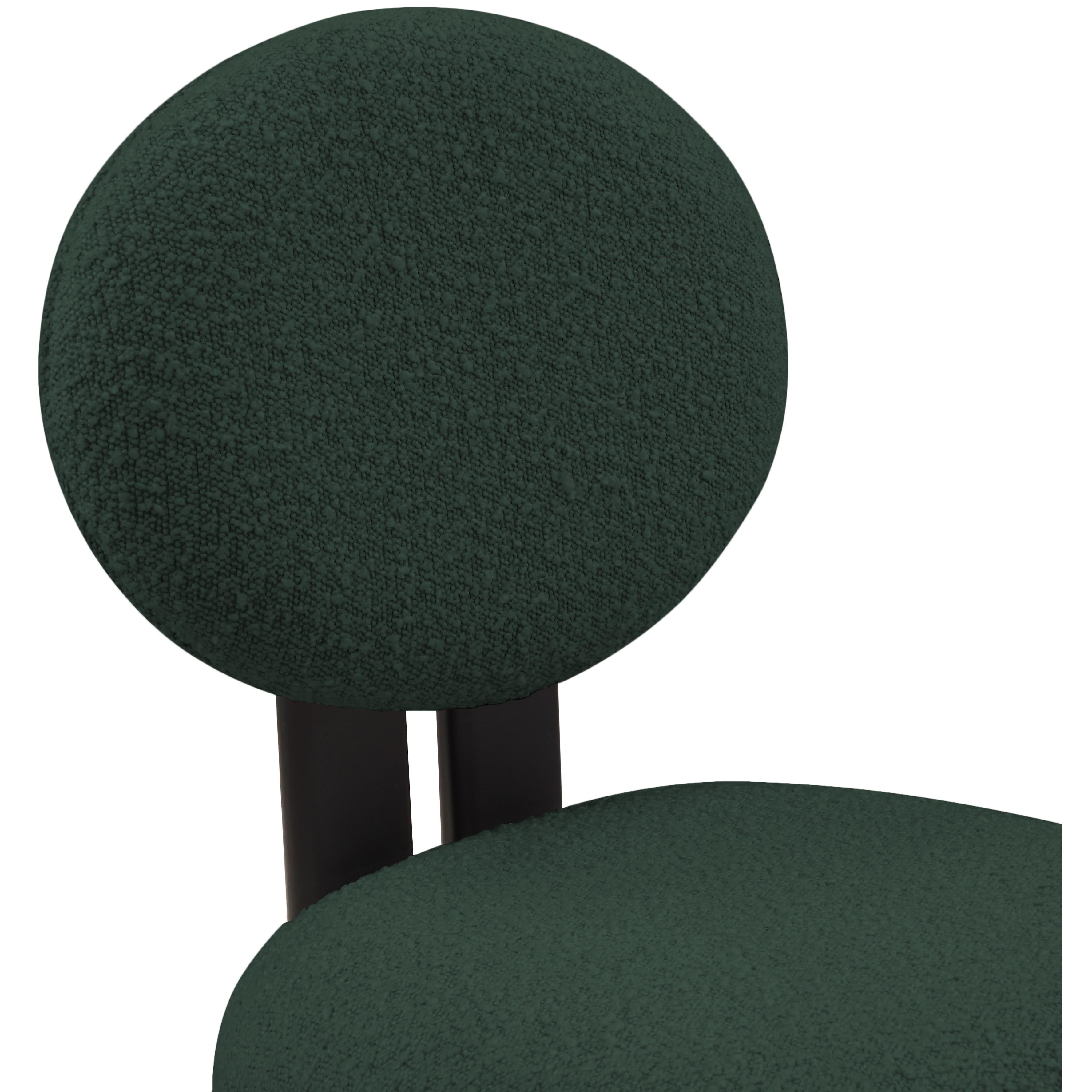 Meridian Napa Green Boucle Fabric Dining Chair