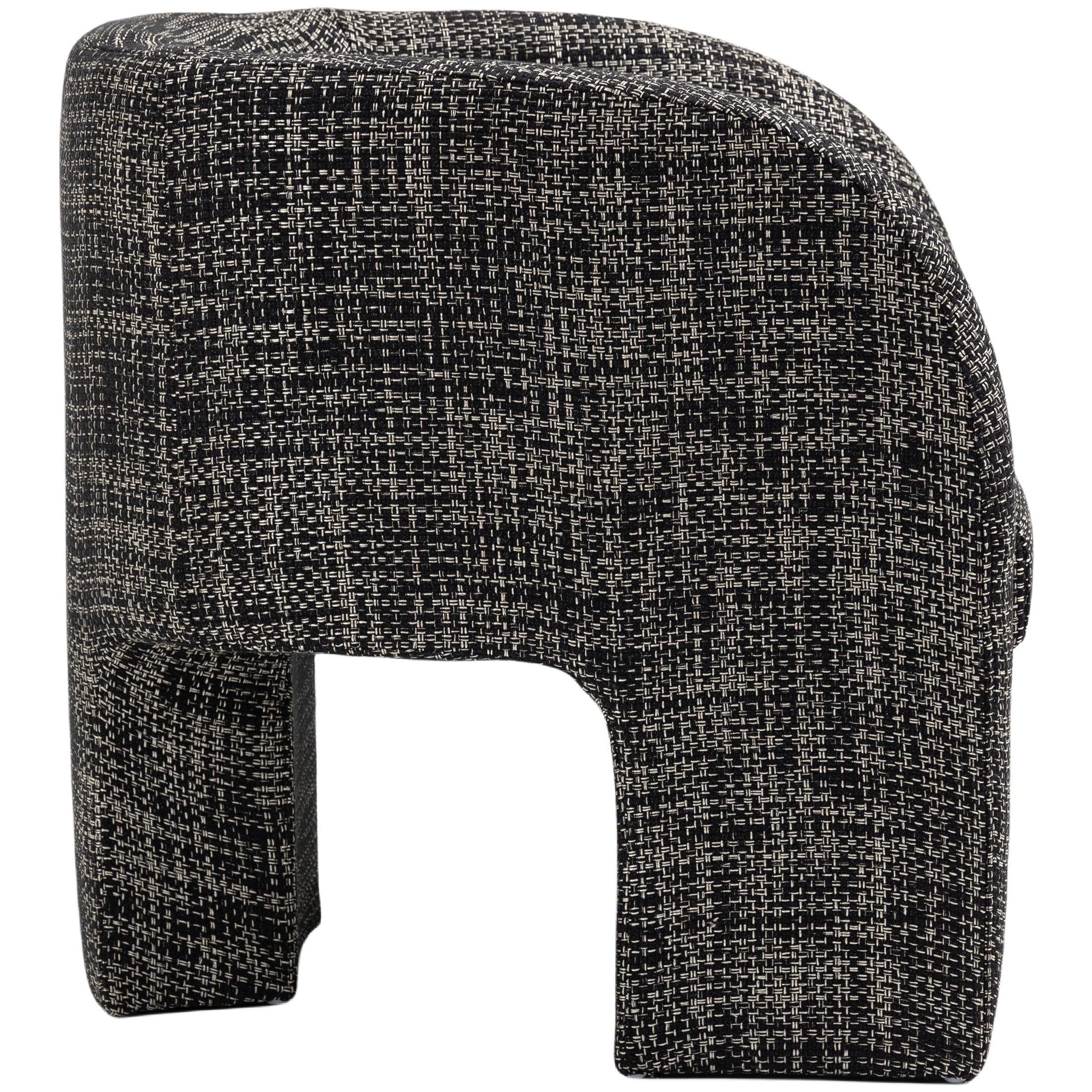 Meridian Sawyer Black Weaved Polyester Fabric Accent Chair
