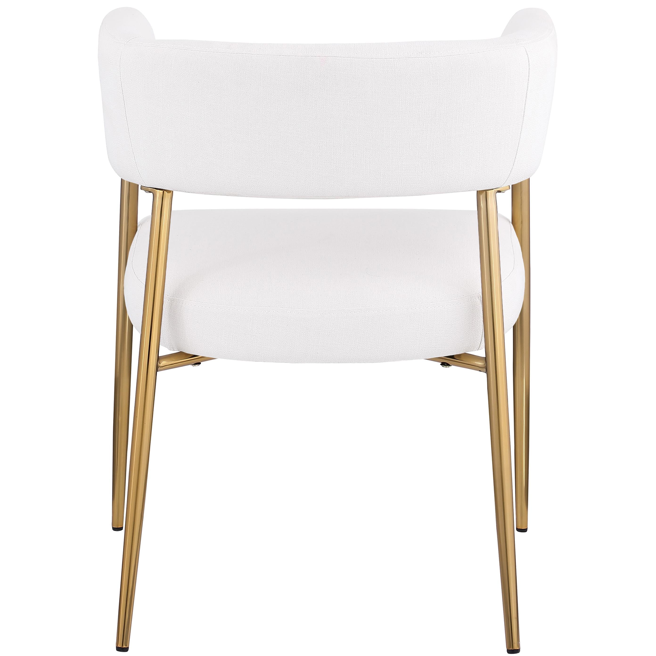 Meridian Creston Cream Durable Linen Textured Fabric Dining Chair