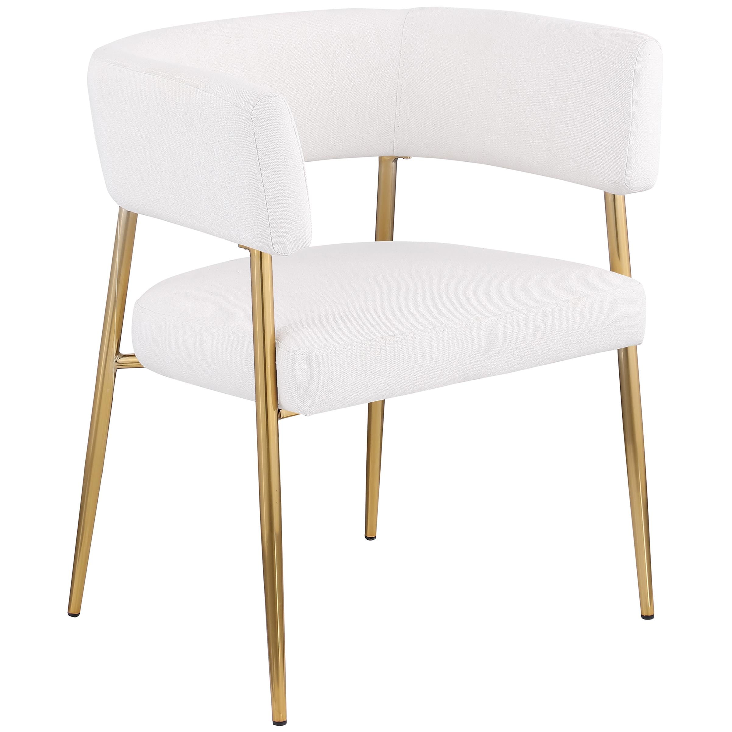 Meridian Creston Cream Durable Linen Textured Fabric Dining Chair