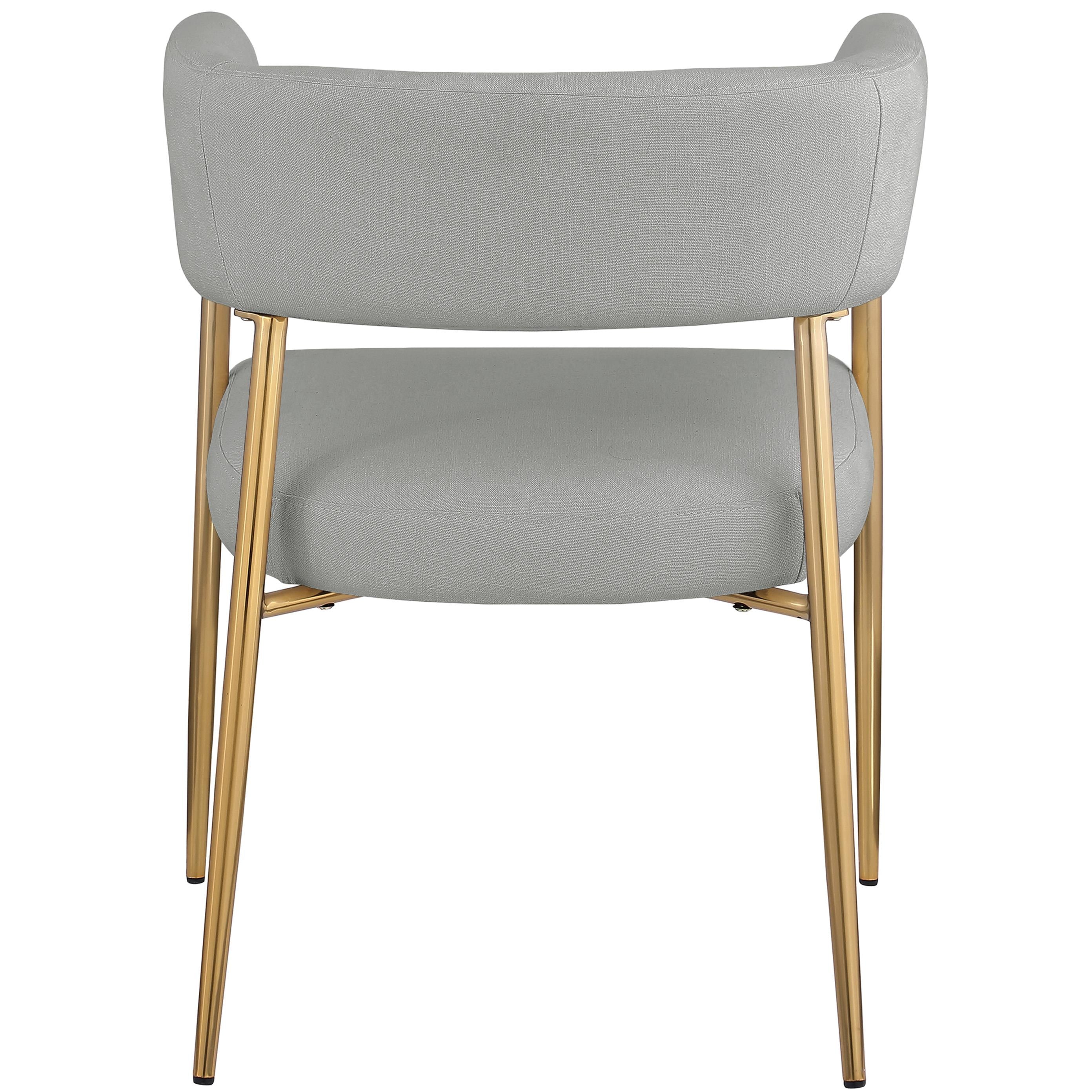 Meridian Creston Light Grey Durable Linen Textured Fabric Dining Chair