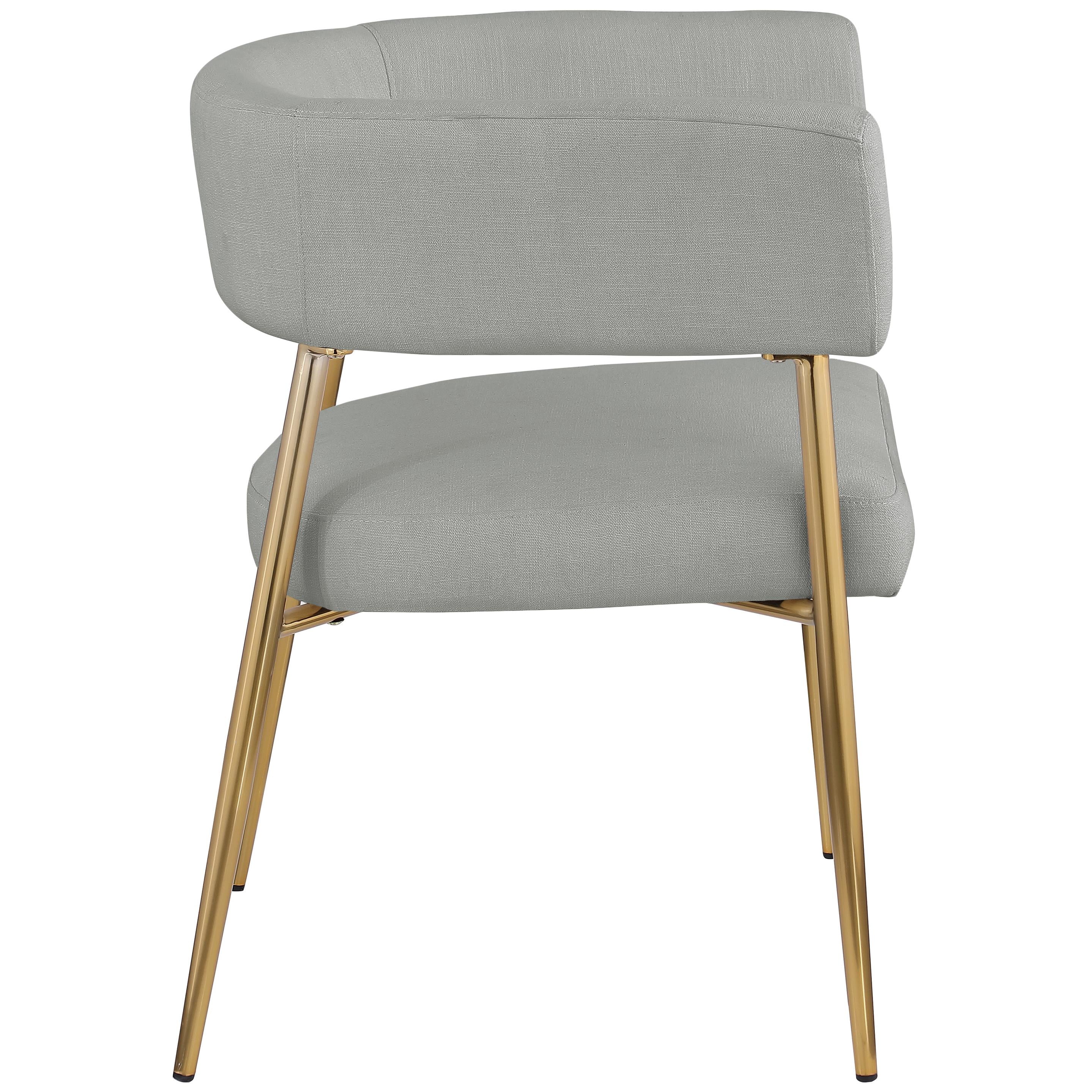 Meridian Creston Light Grey Durable Linen Textured Fabric Dining Chair