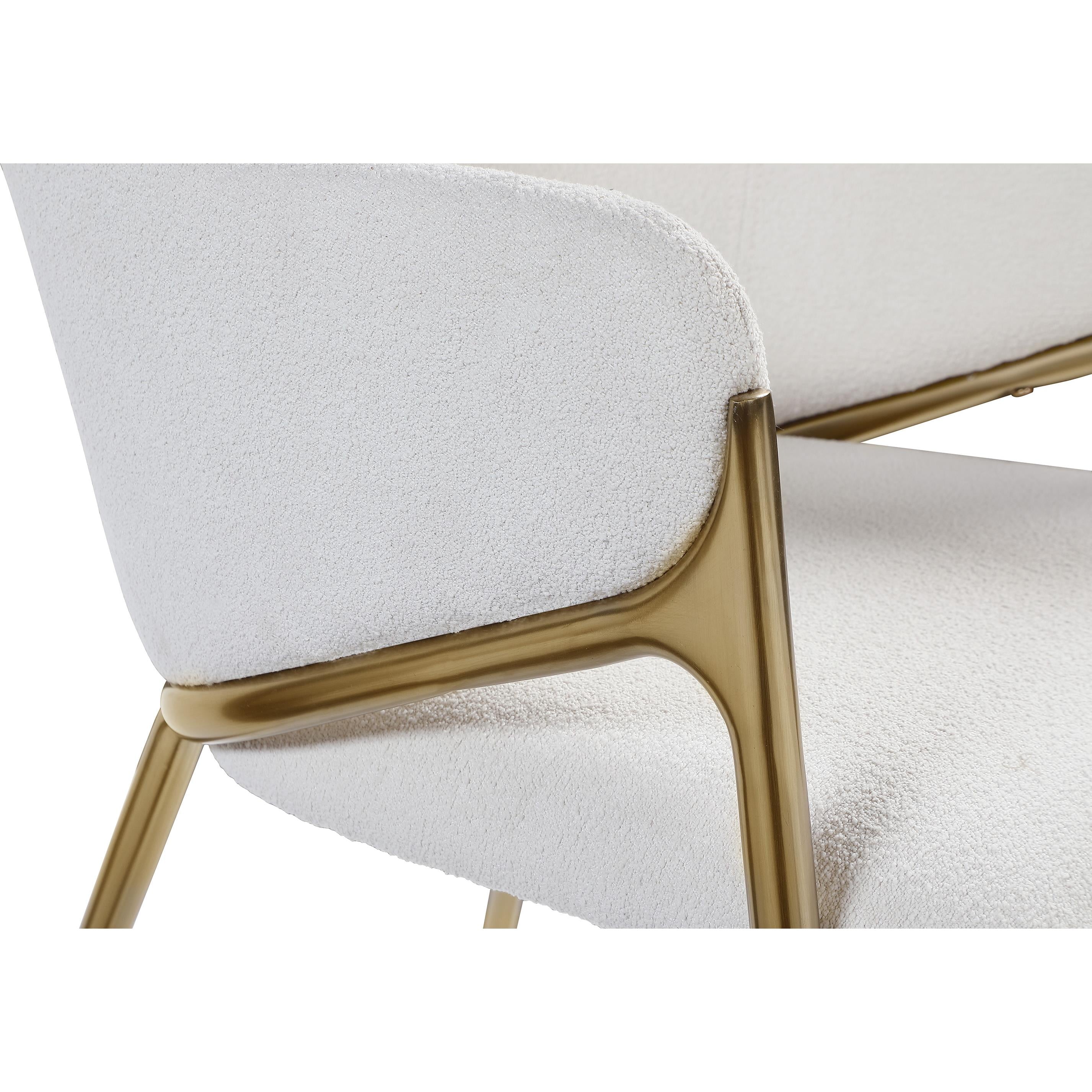 Meridian Nial Cream Boucle Fabric Dining Chair