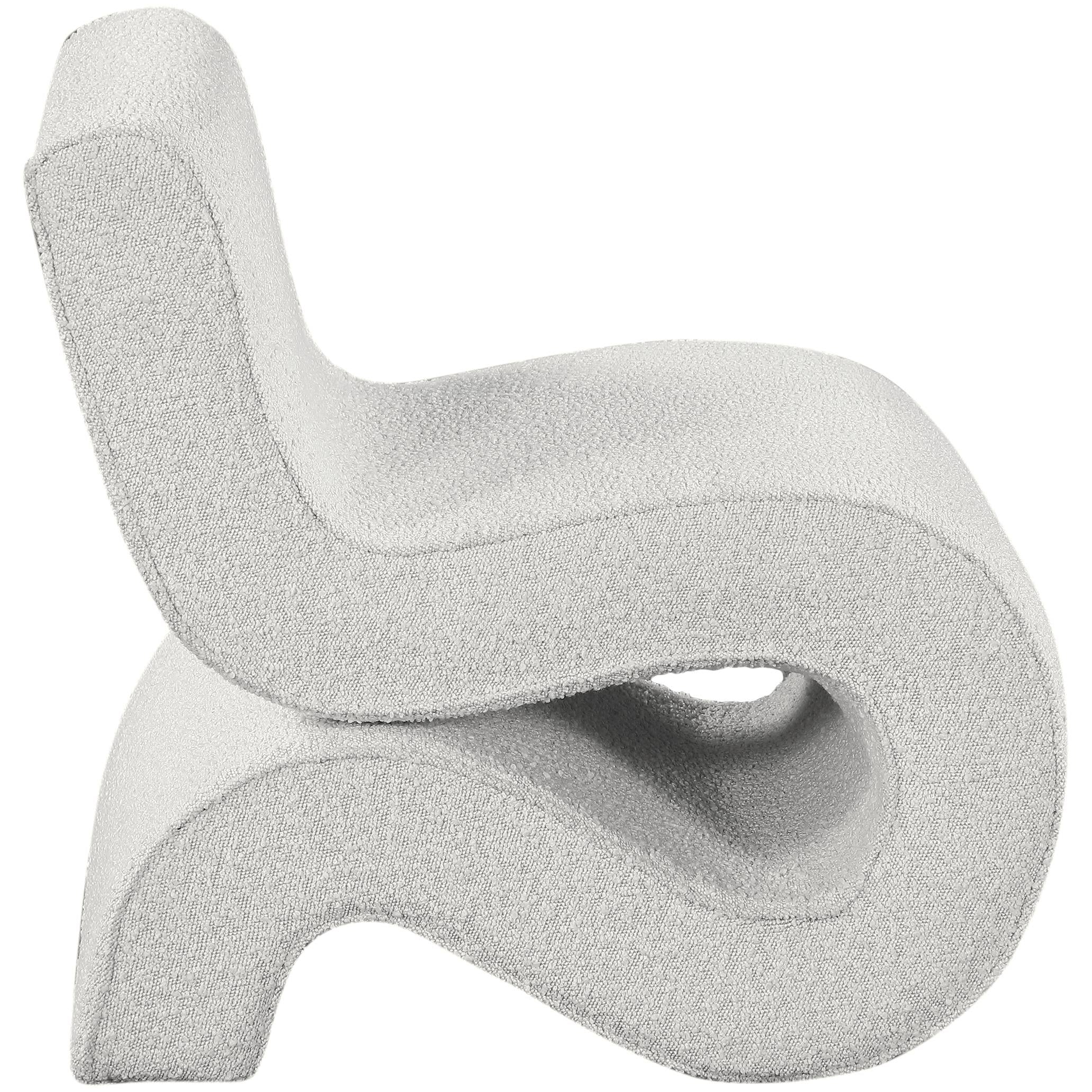 Meridian Desiree Cream Boucle Fabric Accent Chair