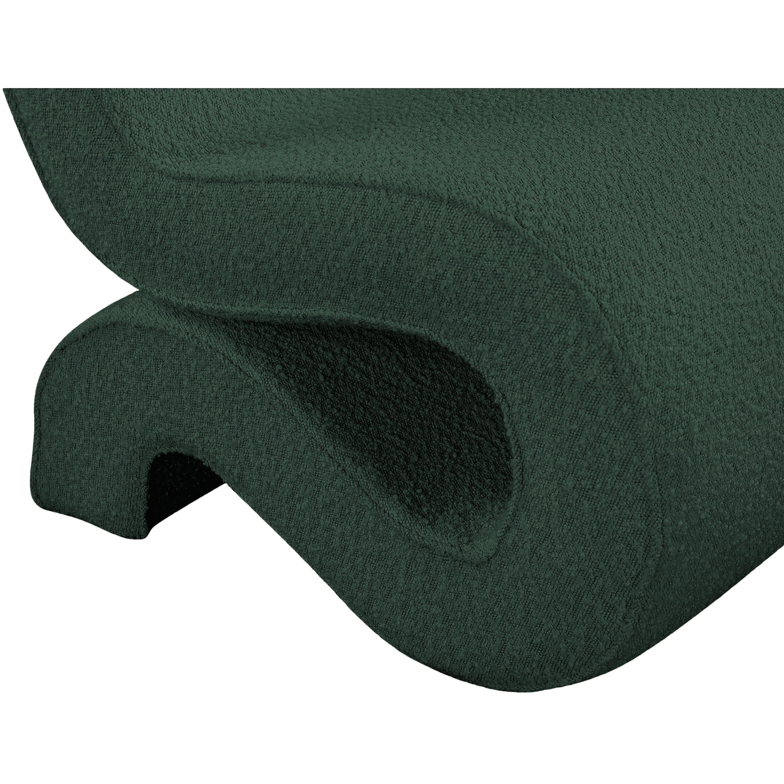 Meridian Desiree Green Boucle Fabric Accent Chair