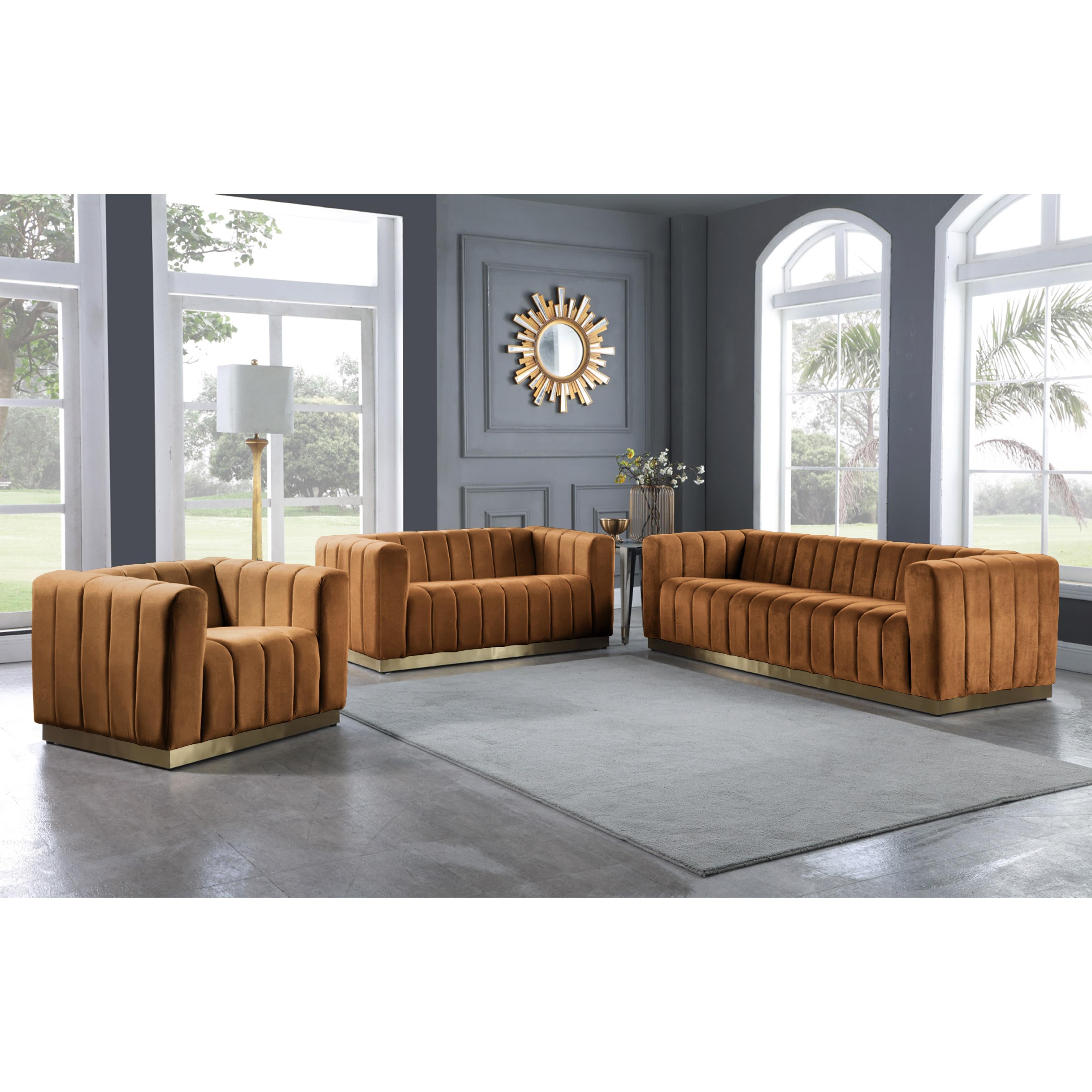 Meridian Marlon Saddle Velvet Chair