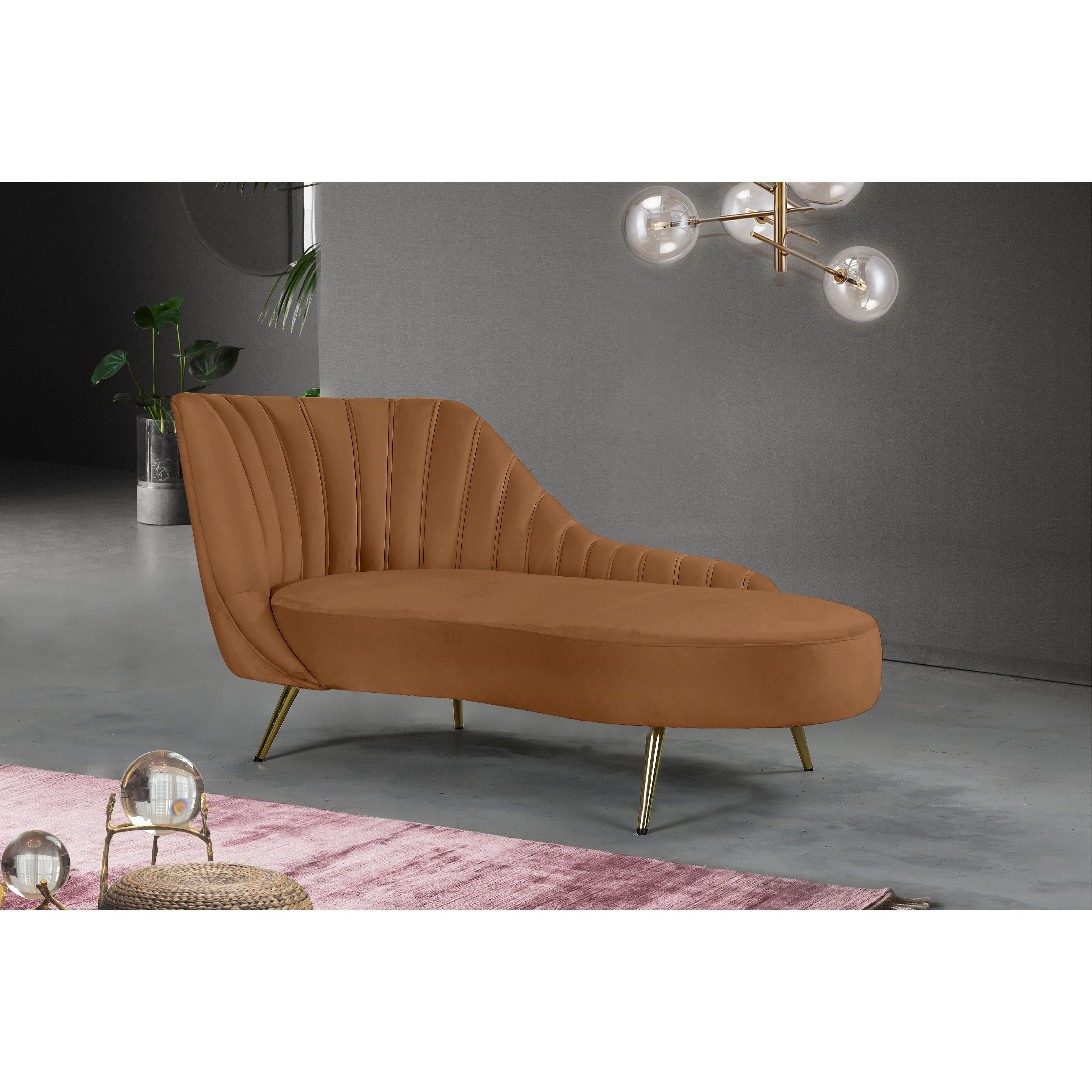 Meridian Margo Saddle Velvet Chaise