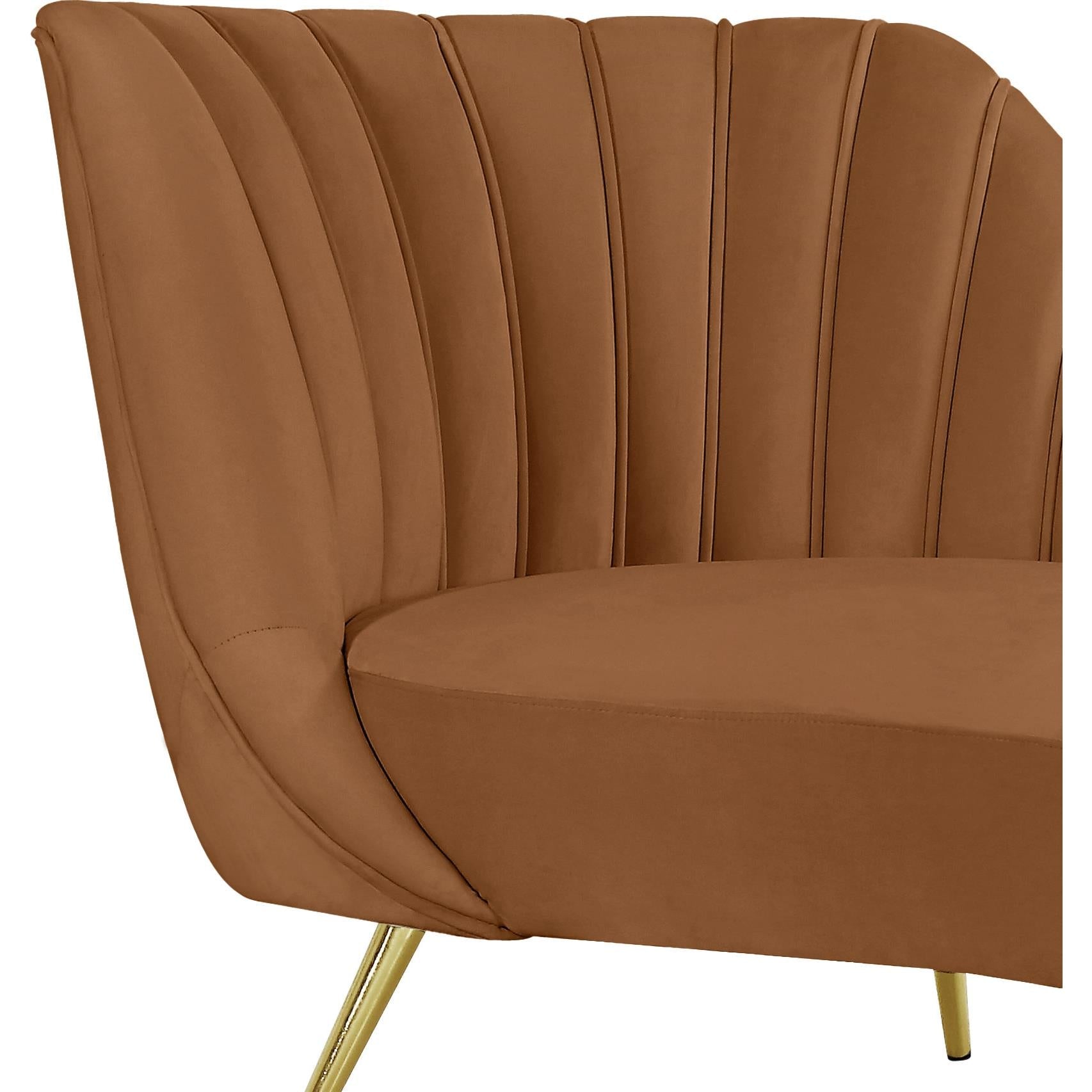 Meridian Margo Saddle Velvet Chaise