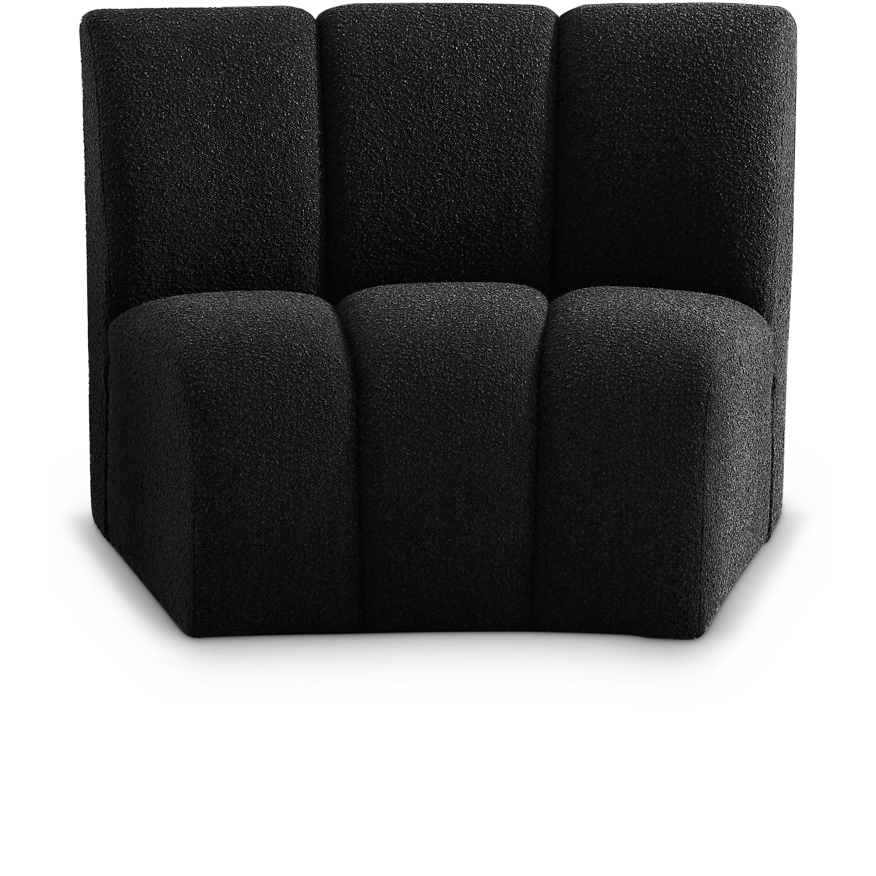 Meridian Infinity Black Boucle Fabric Modular Chair