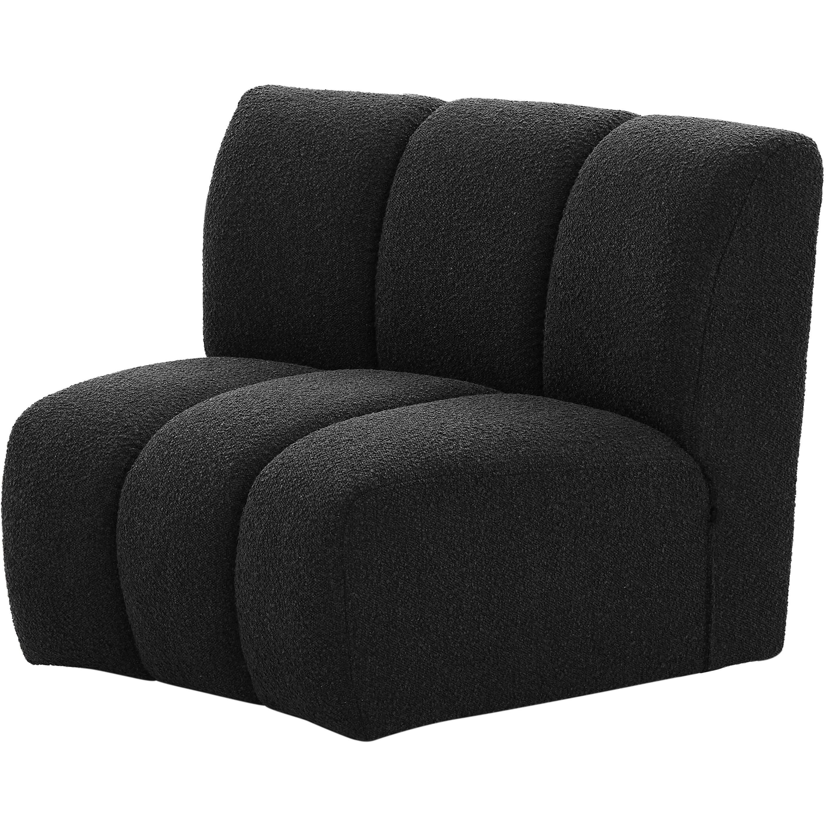 Meridian Infinity Black Boucle Fabric Modular Chair