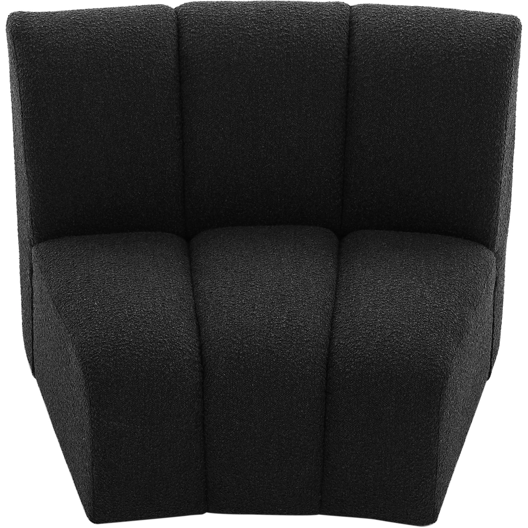 Meridian Infinity Black Boucle Fabric Modular Chair