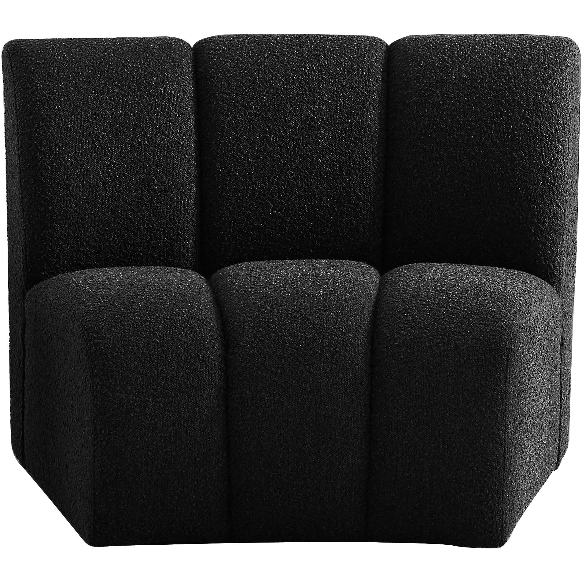 Meridian Infinity Black Boucle Fabric Modular Chair