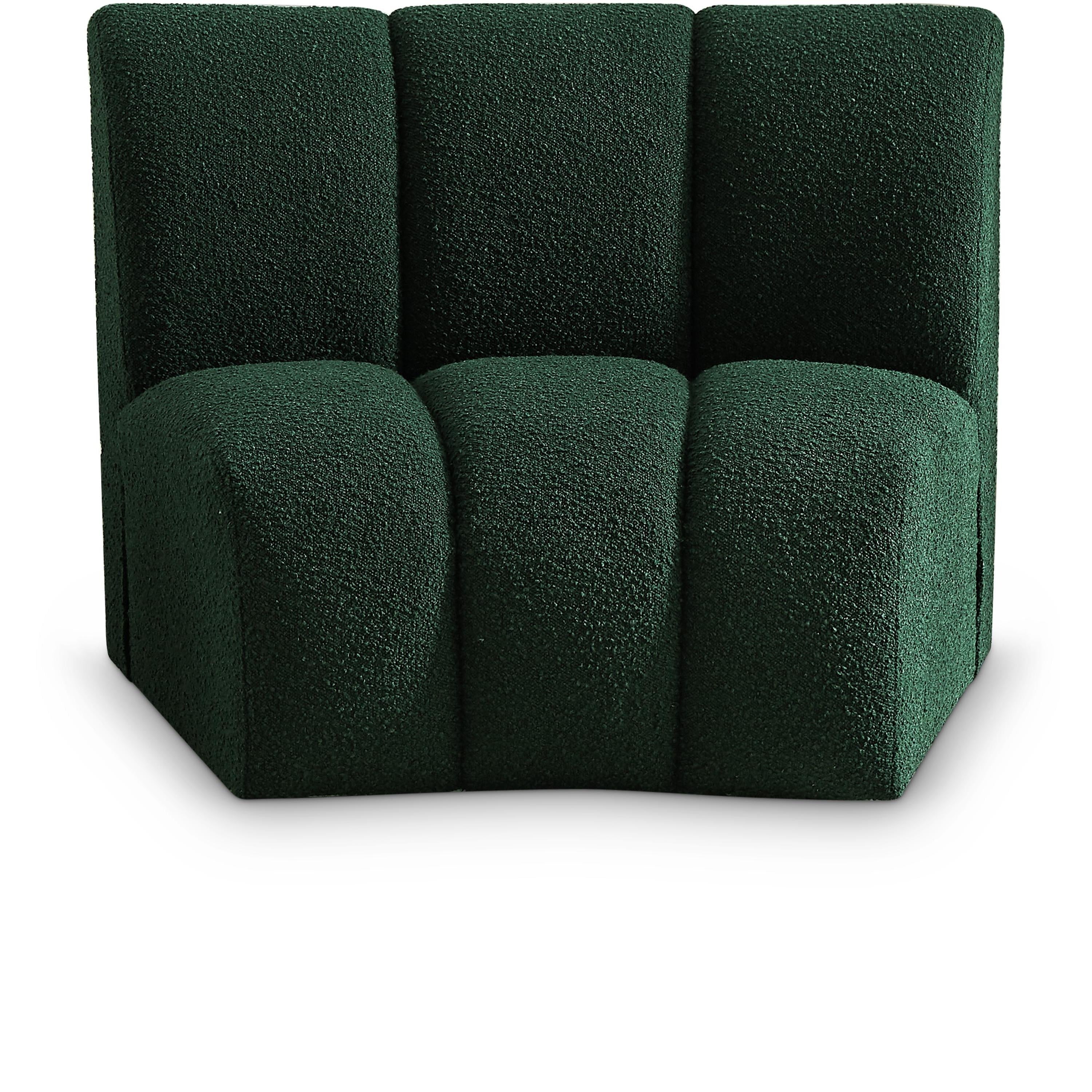 Meridian Infinity Green Boucle Fabric Modular Chair