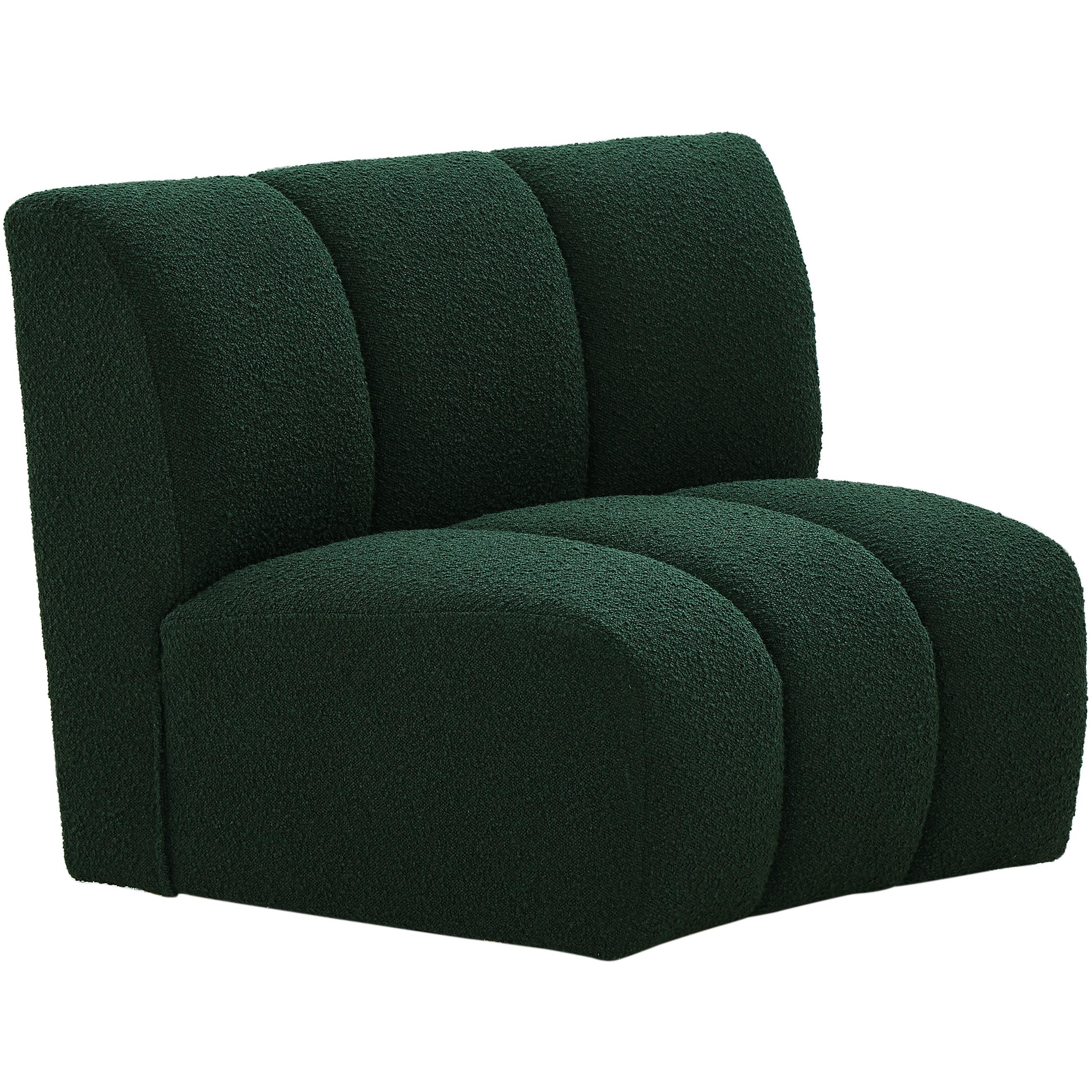 Meridian Infinity Green Boucle Fabric Modular Chair
