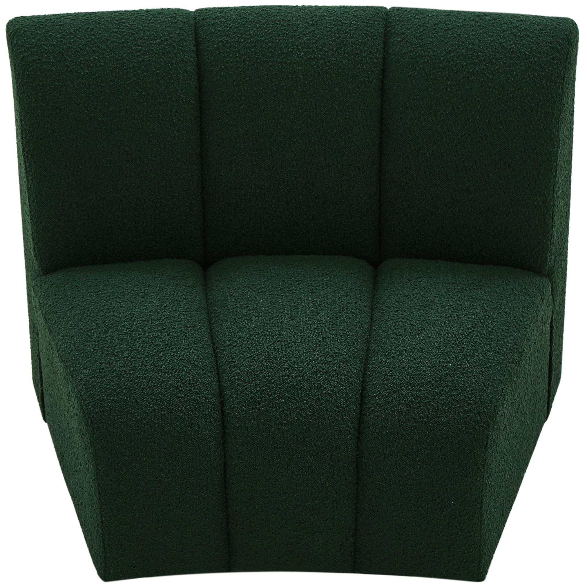 Meridian Infinity Green Boucle Fabric Modular Chair