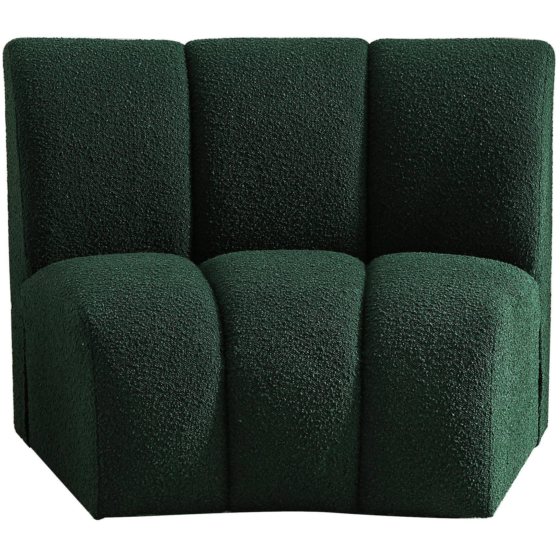 Meridian Infinity Green Boucle Fabric Modular Chair