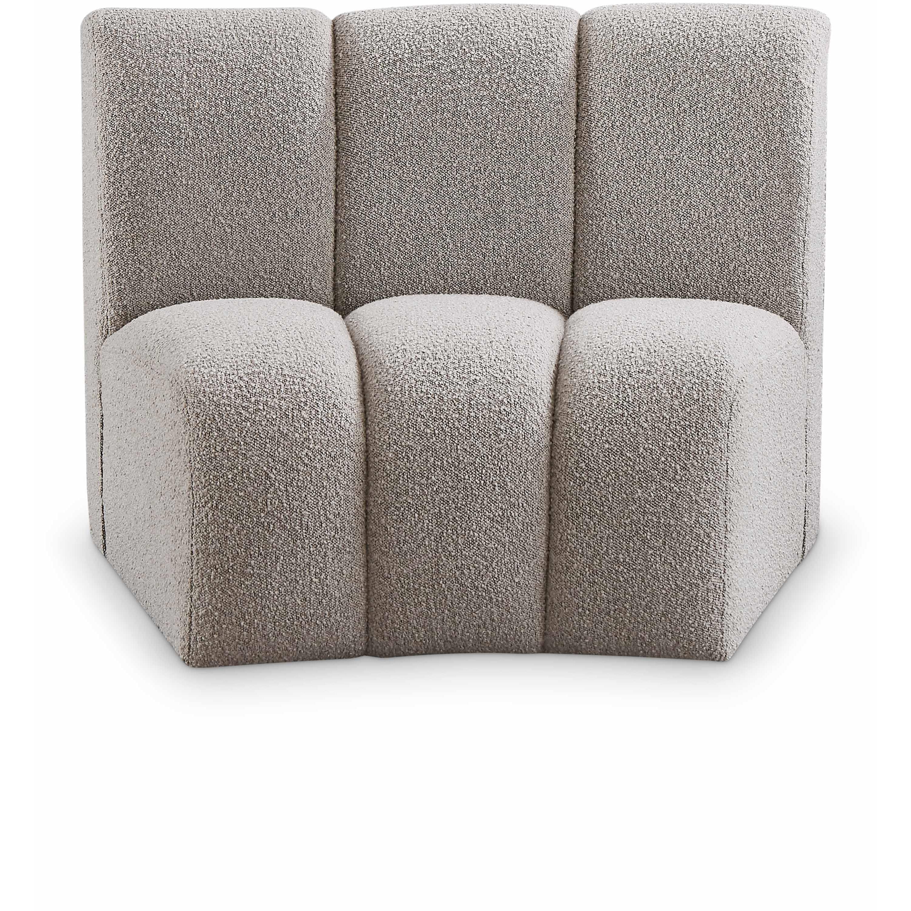 Meridian Infinity Brown Boucle Fabric Modular Chair
