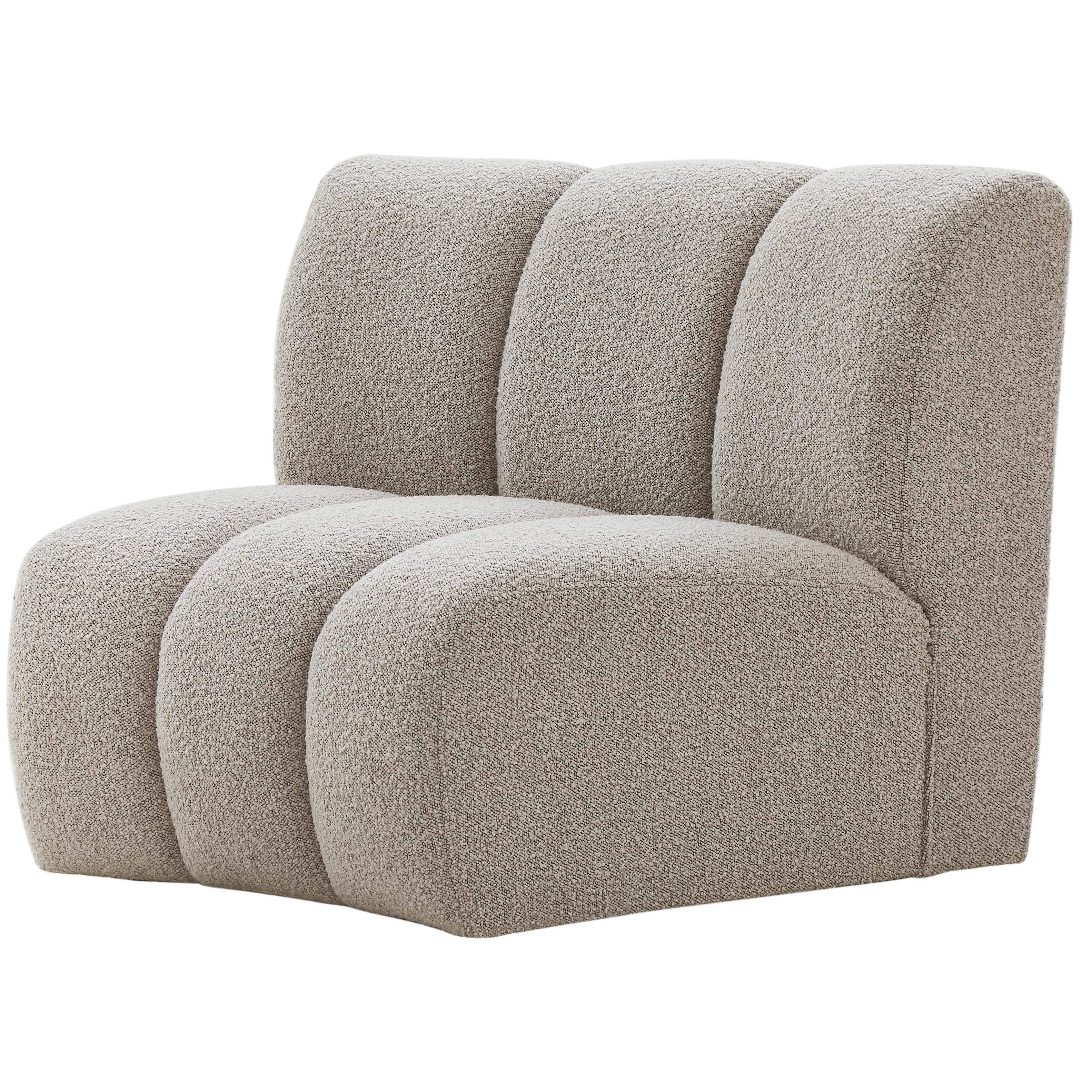 Meridian Infinity Brown Boucle Fabric Modular Chair