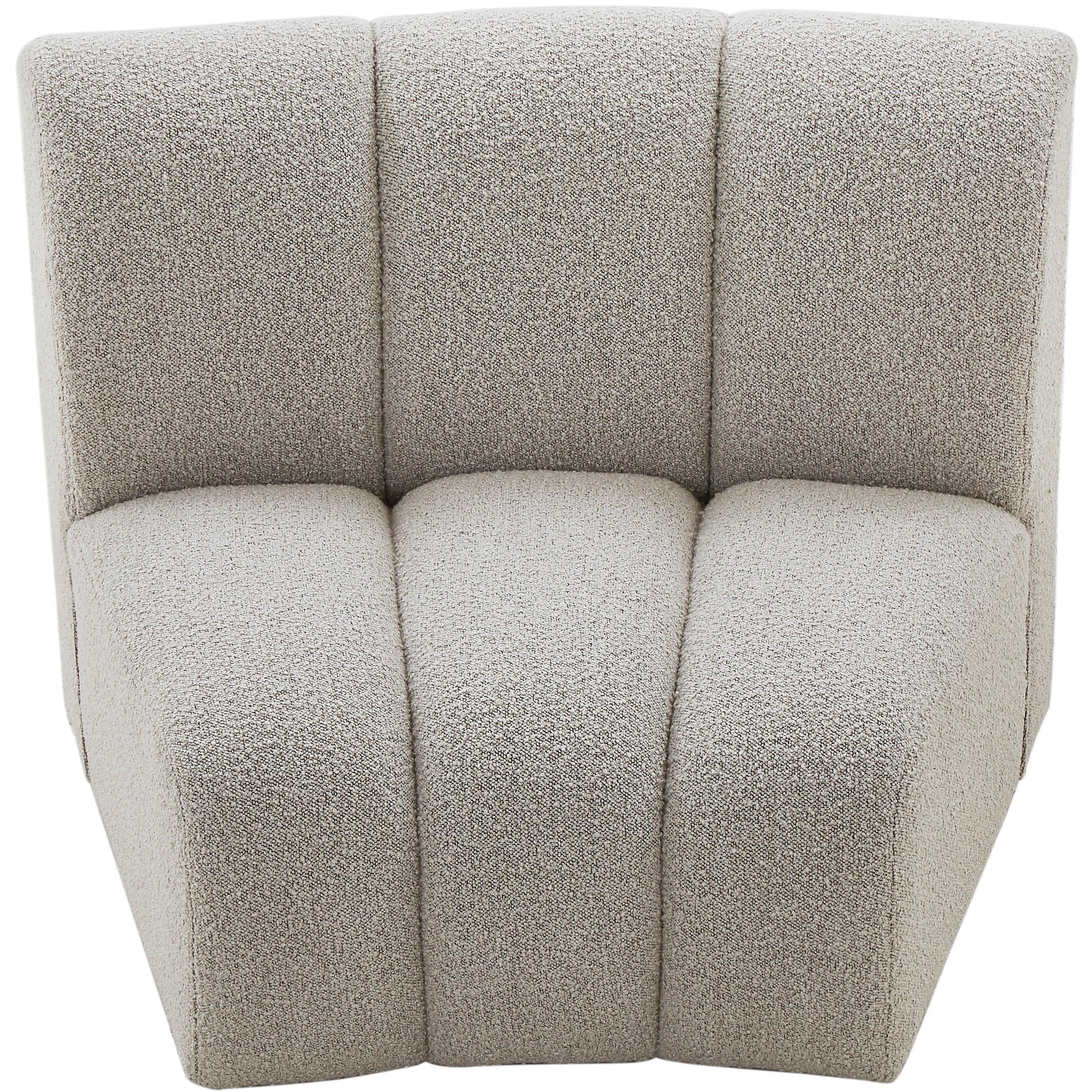 Meridian Infinity Brown Boucle Fabric Modular Chair