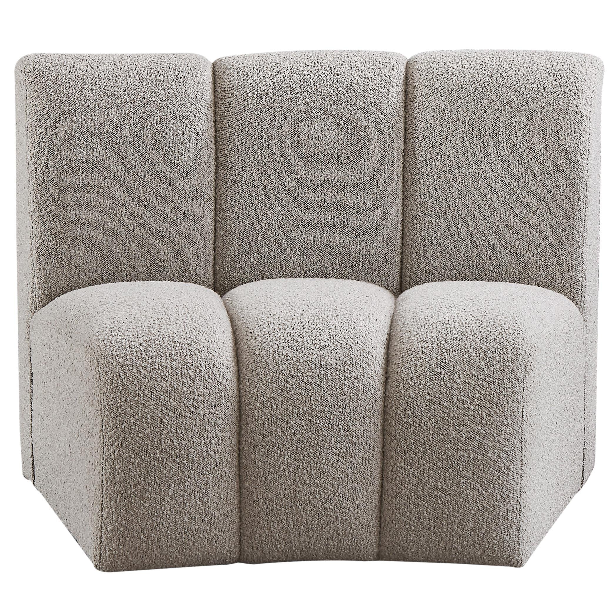 Meridian Infinity Brown Boucle Fabric Modular Chair