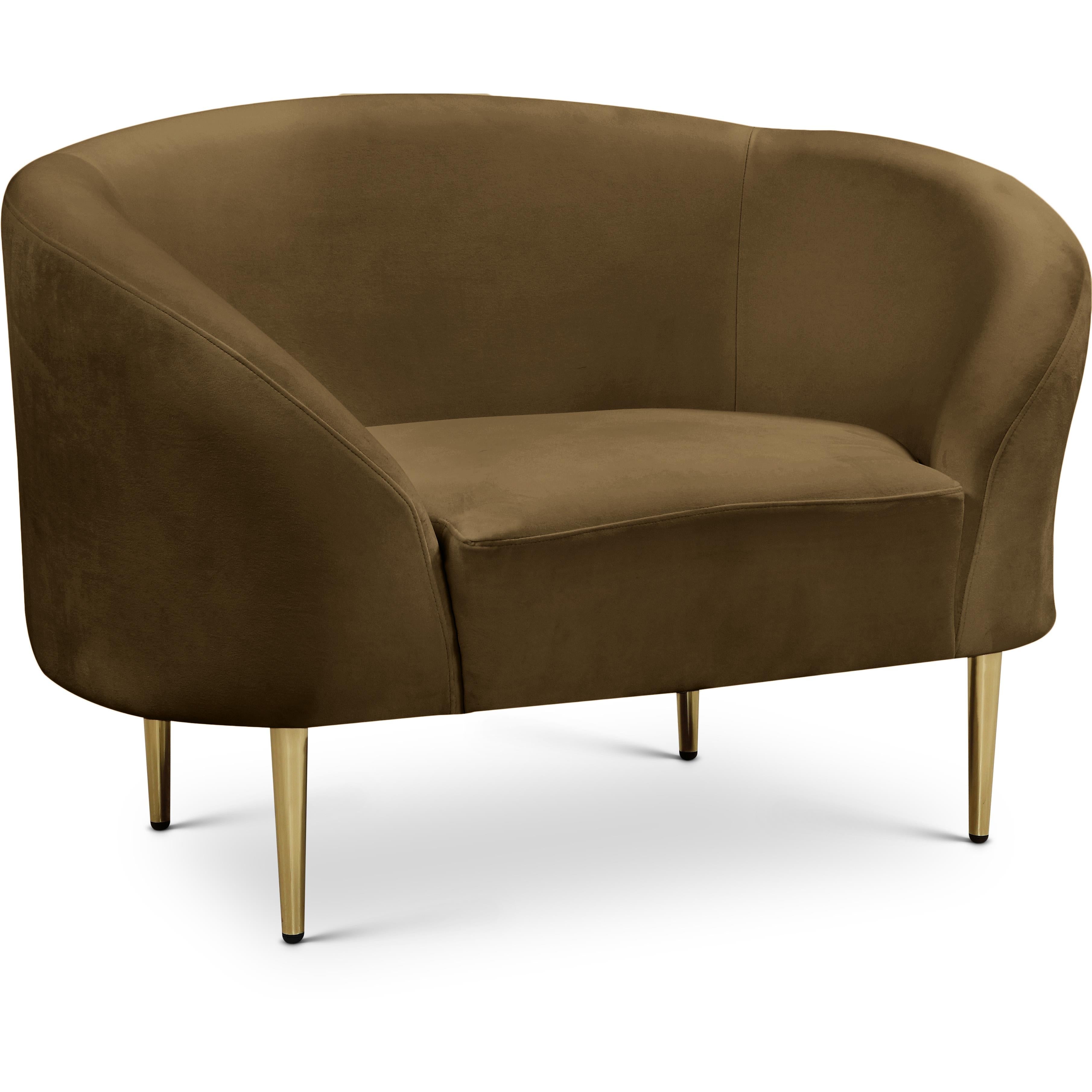 Meridian Ritz Brown Velvet Chair