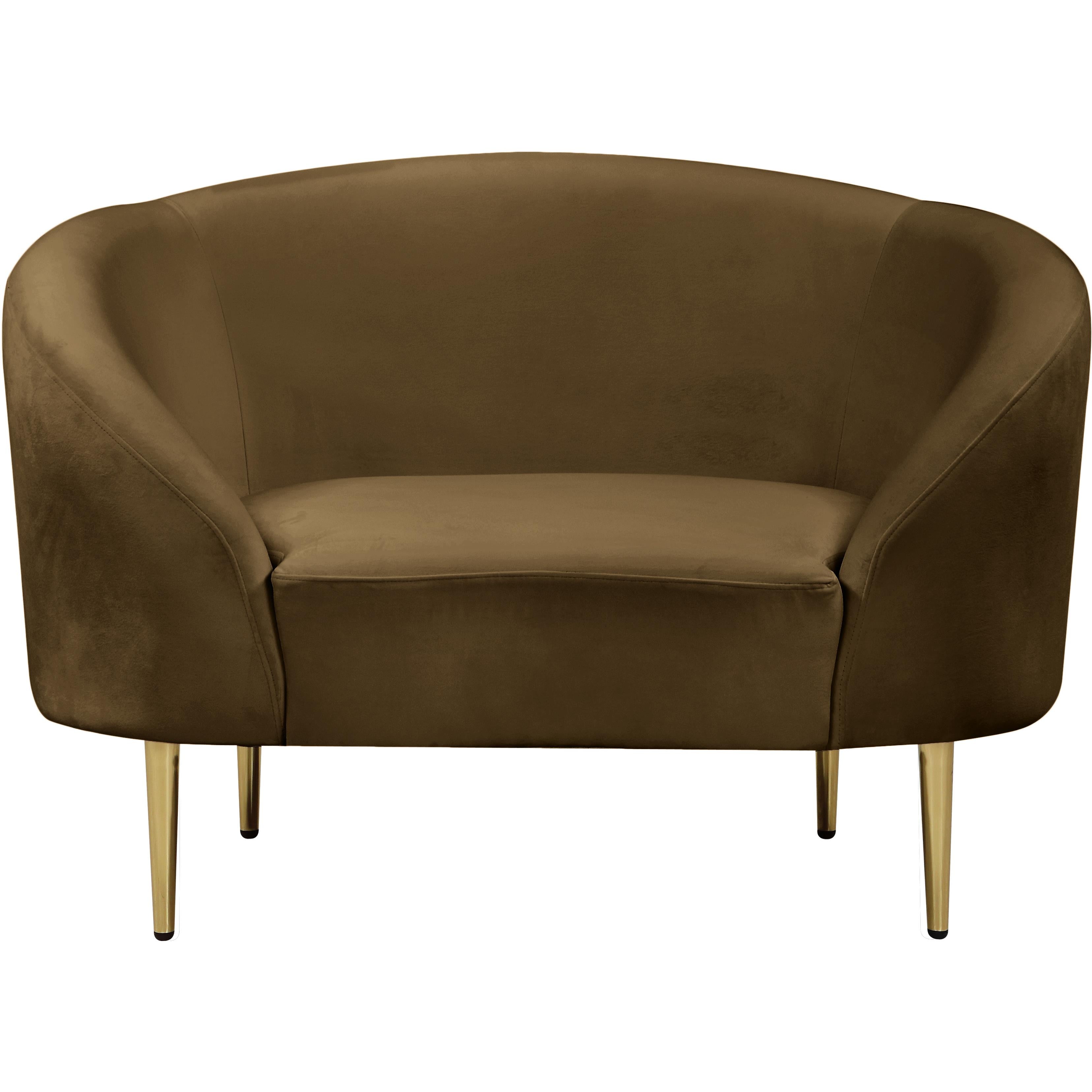 Meridian Ritz Brown Velvet Chair