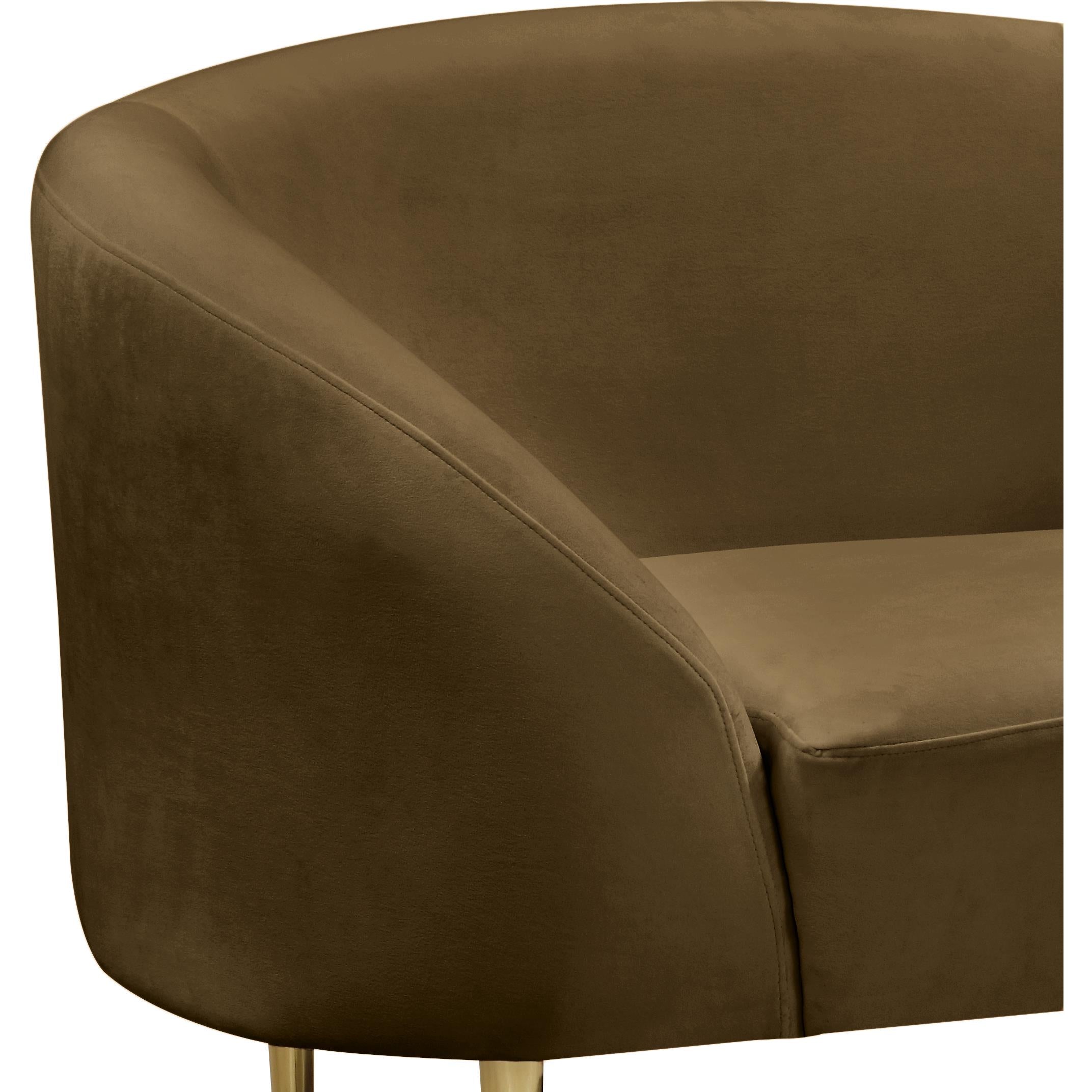 Meridian Ritz Brown Velvet Chair