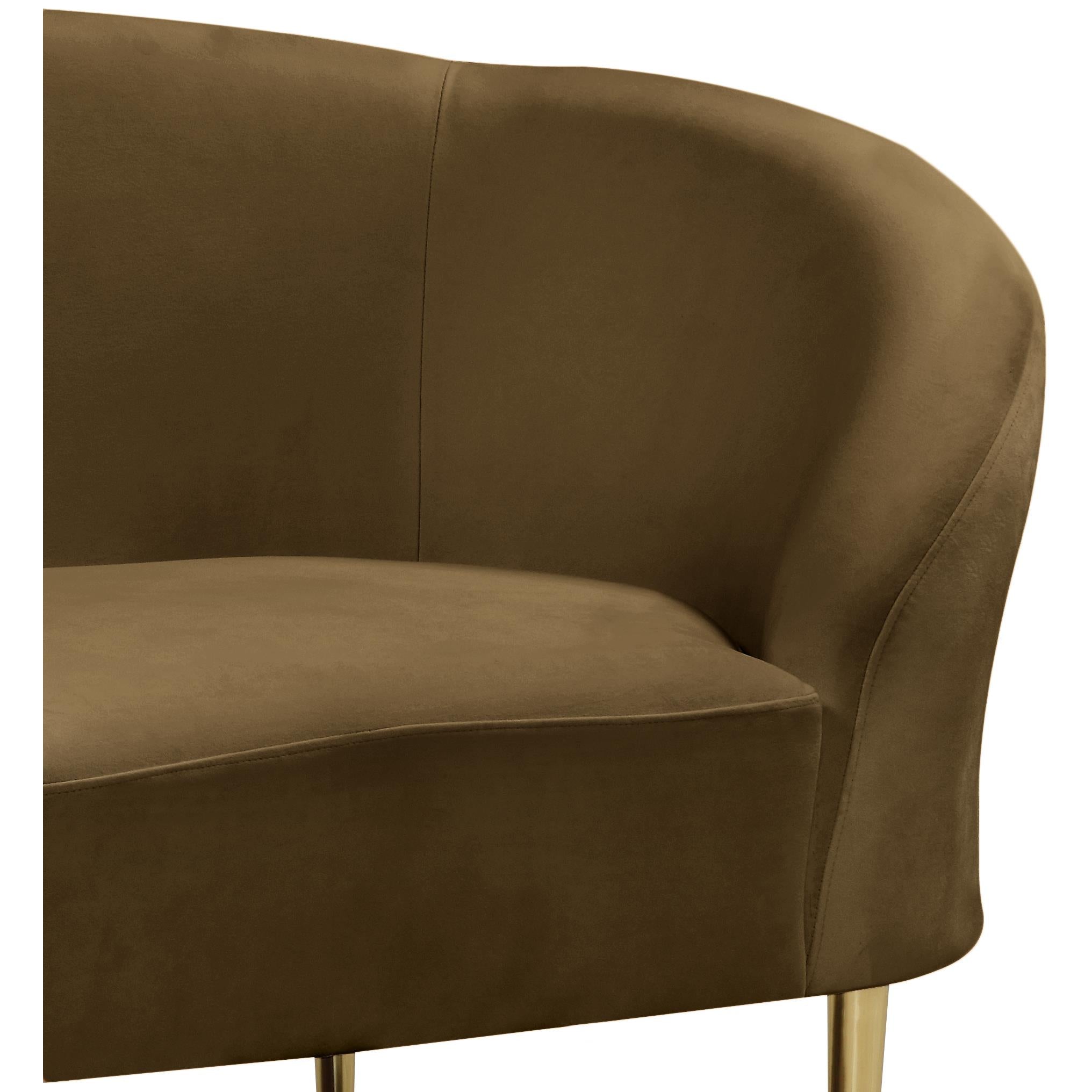 Meridian Ritz Brown Velvet Chair